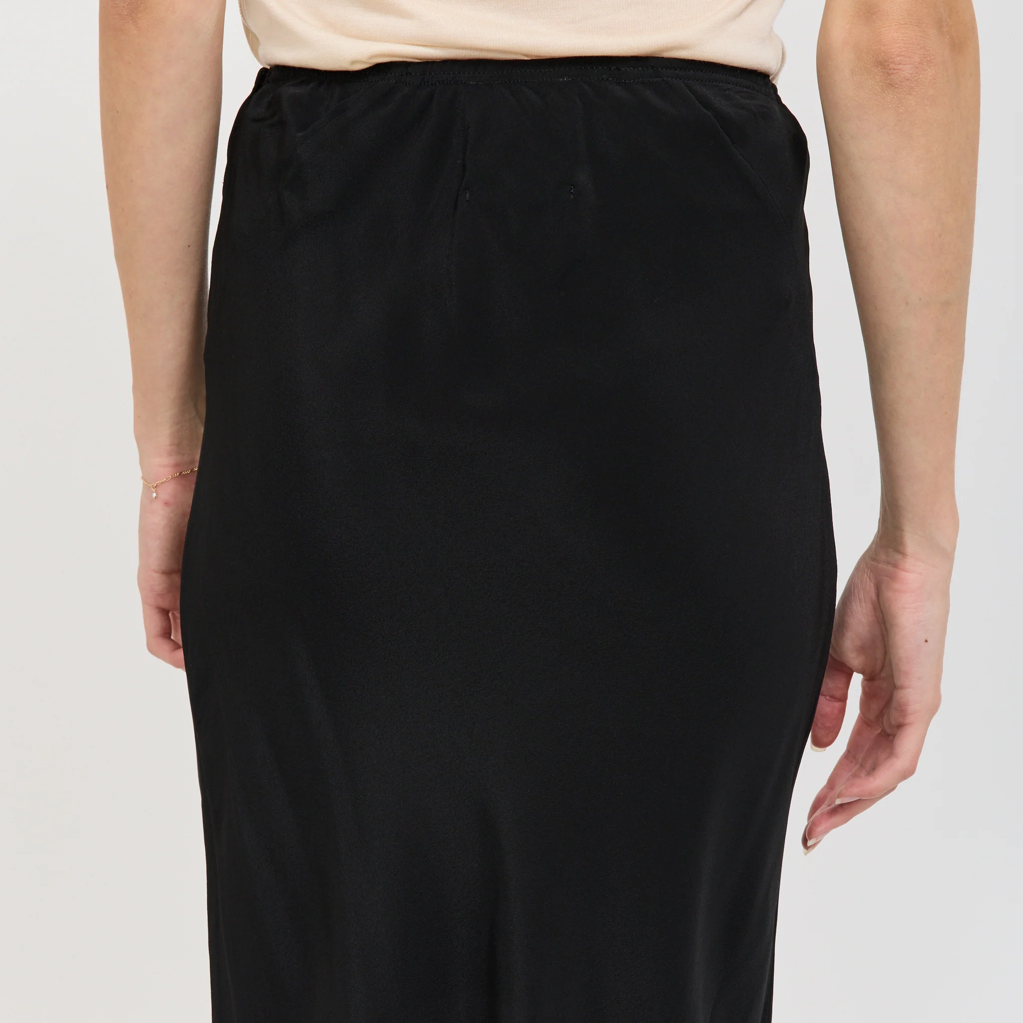 Bias Half Slip Silk Skirt Black - Image 6