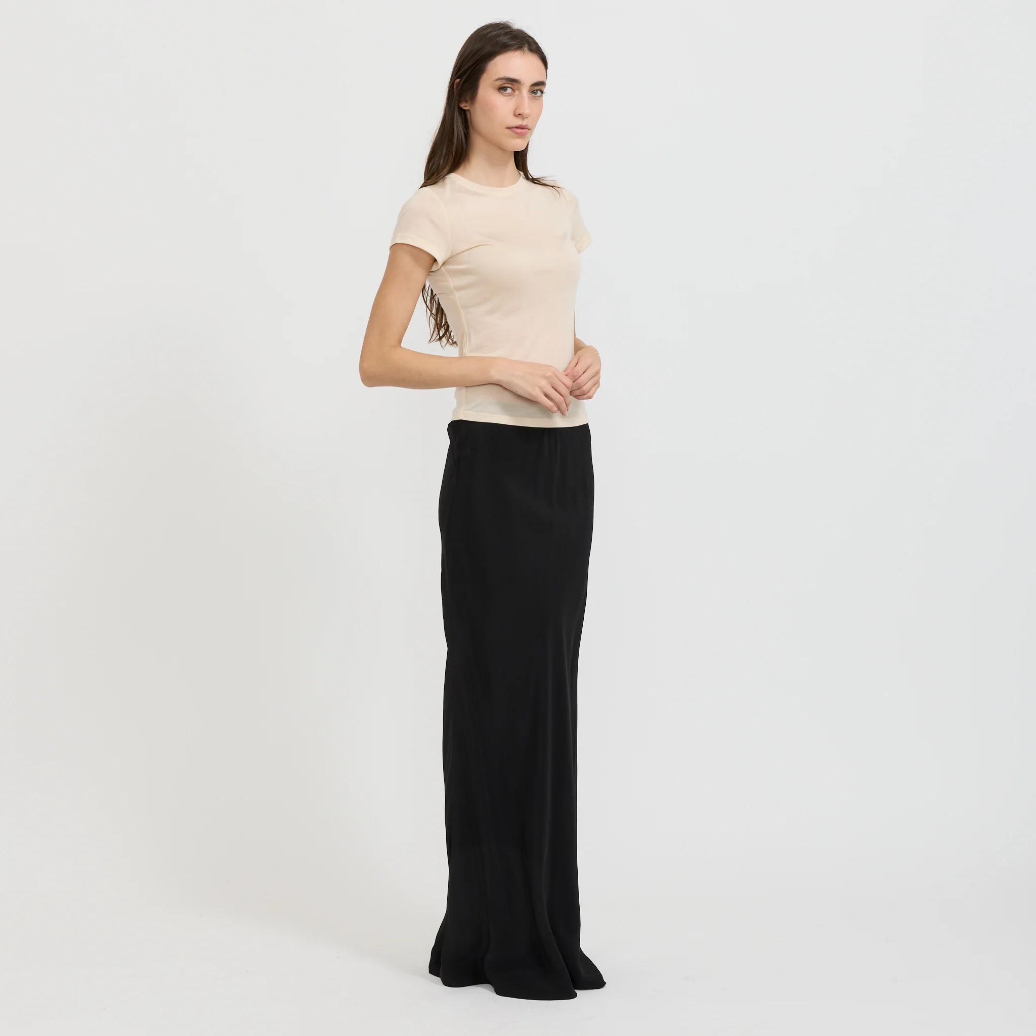 Bias Half Slip Silk Skirt Black - Image 7