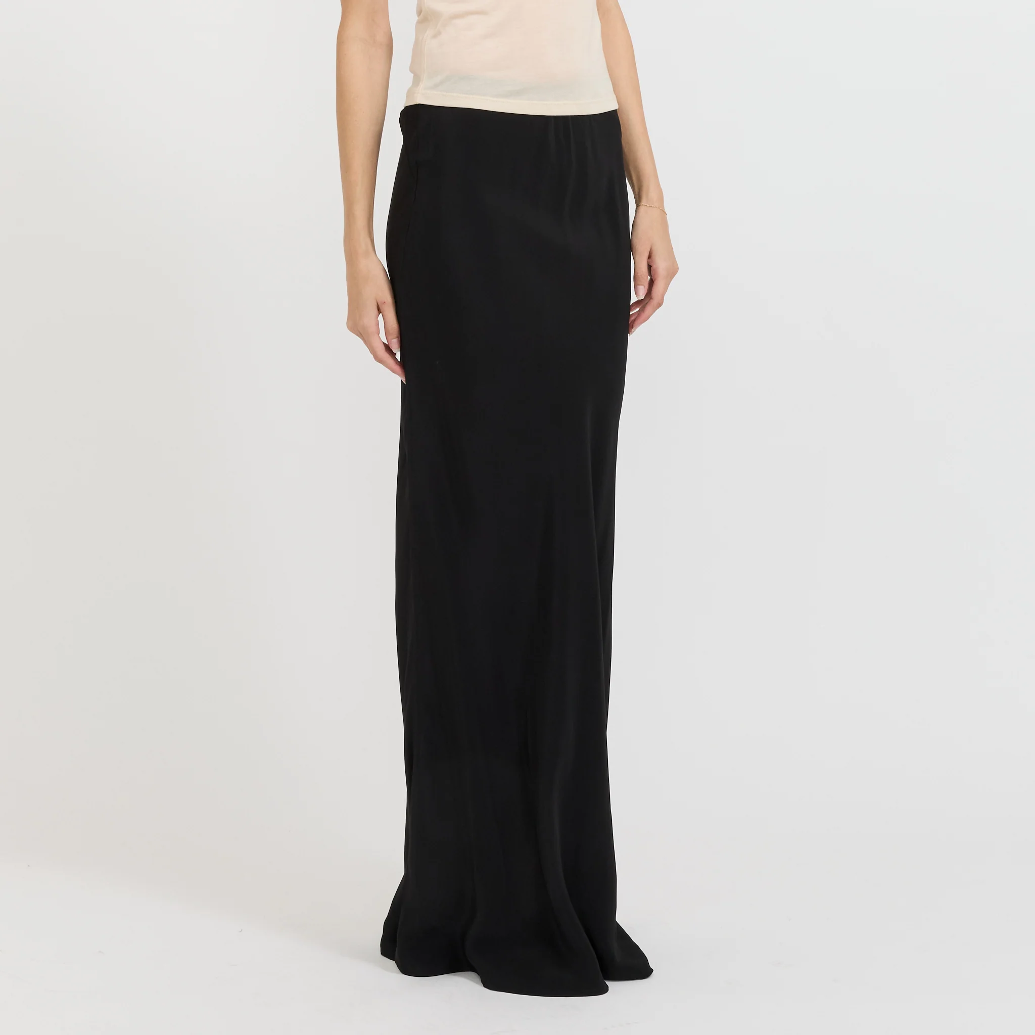 Bias Half Slip Silk Skirt Black - Image 8