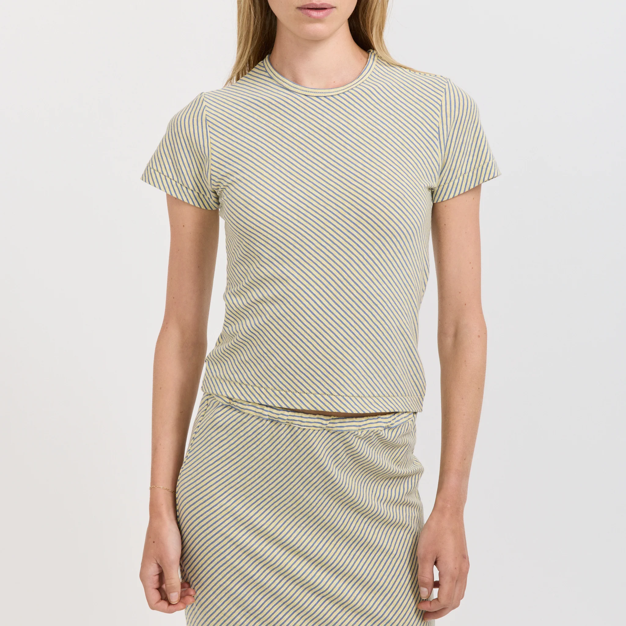 Bias Stripe Baby Tee Yellow/Purple - Image 5
