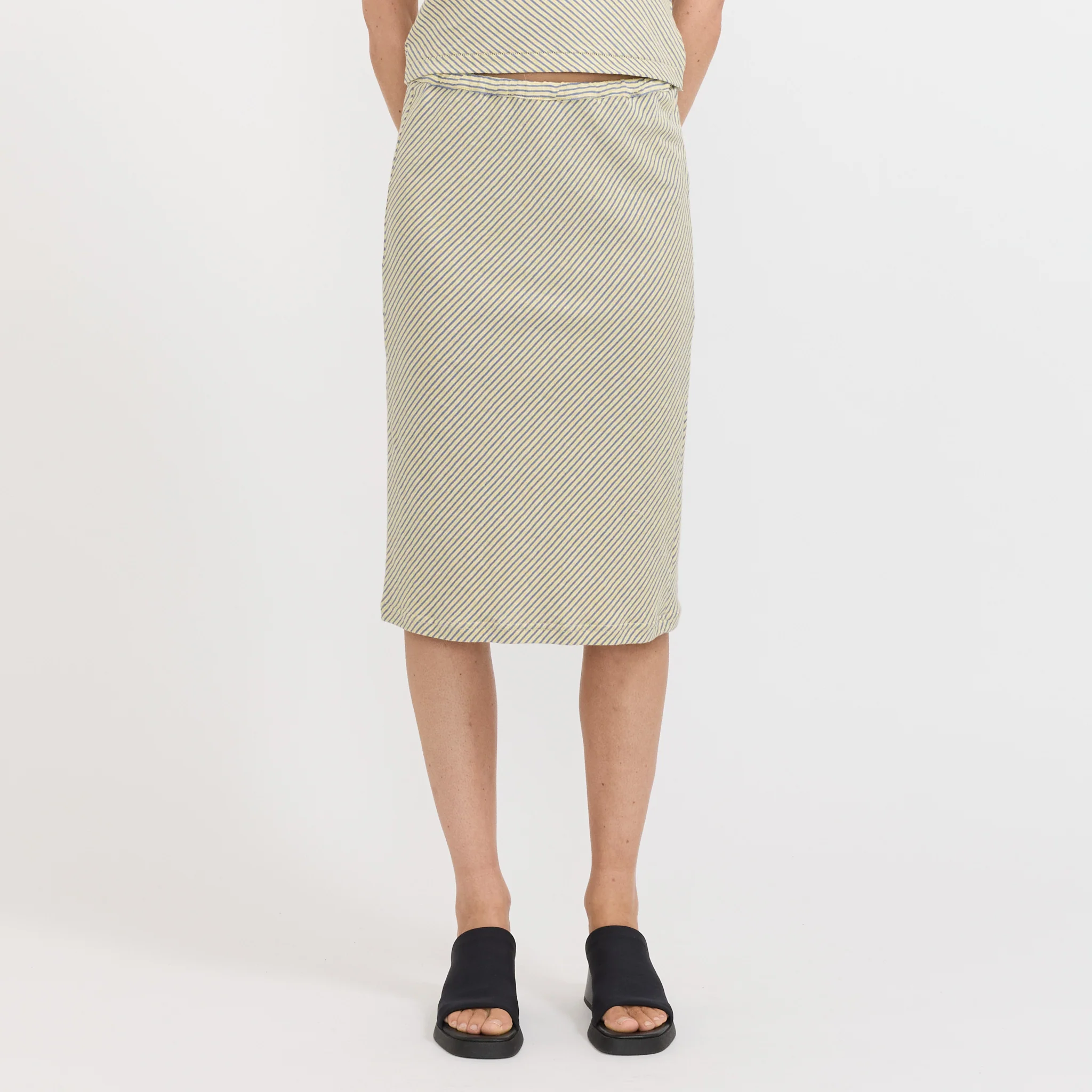 Bias Stripe Skirt Yellow/Purple