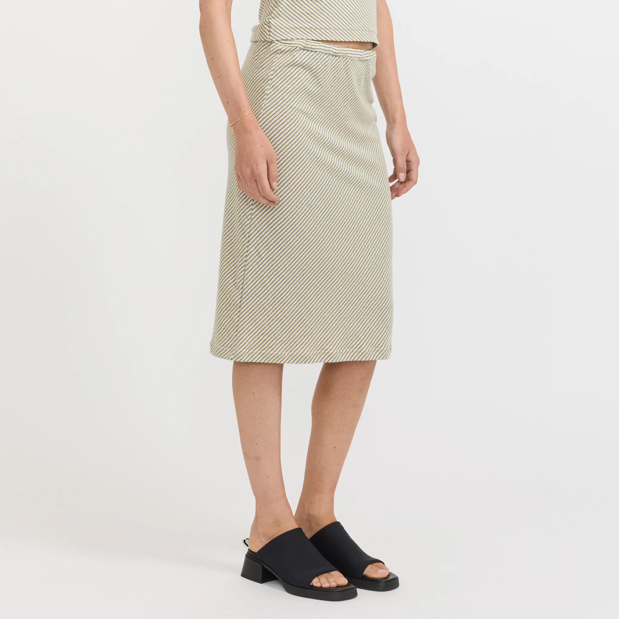 Bias Stripe Skirt Yellow/Purple - Image 3
