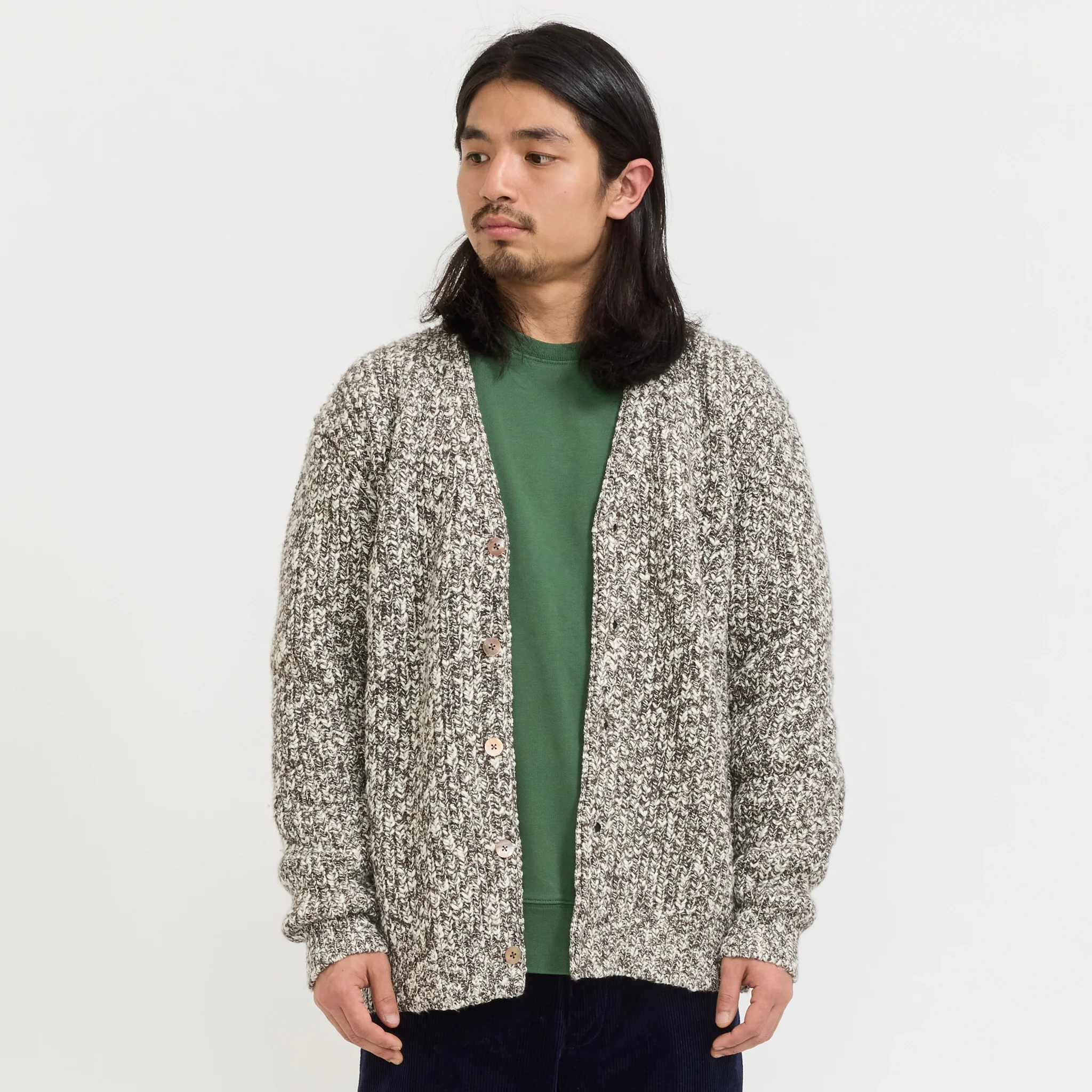 Bing Slub Cardigan Brown - Image 3