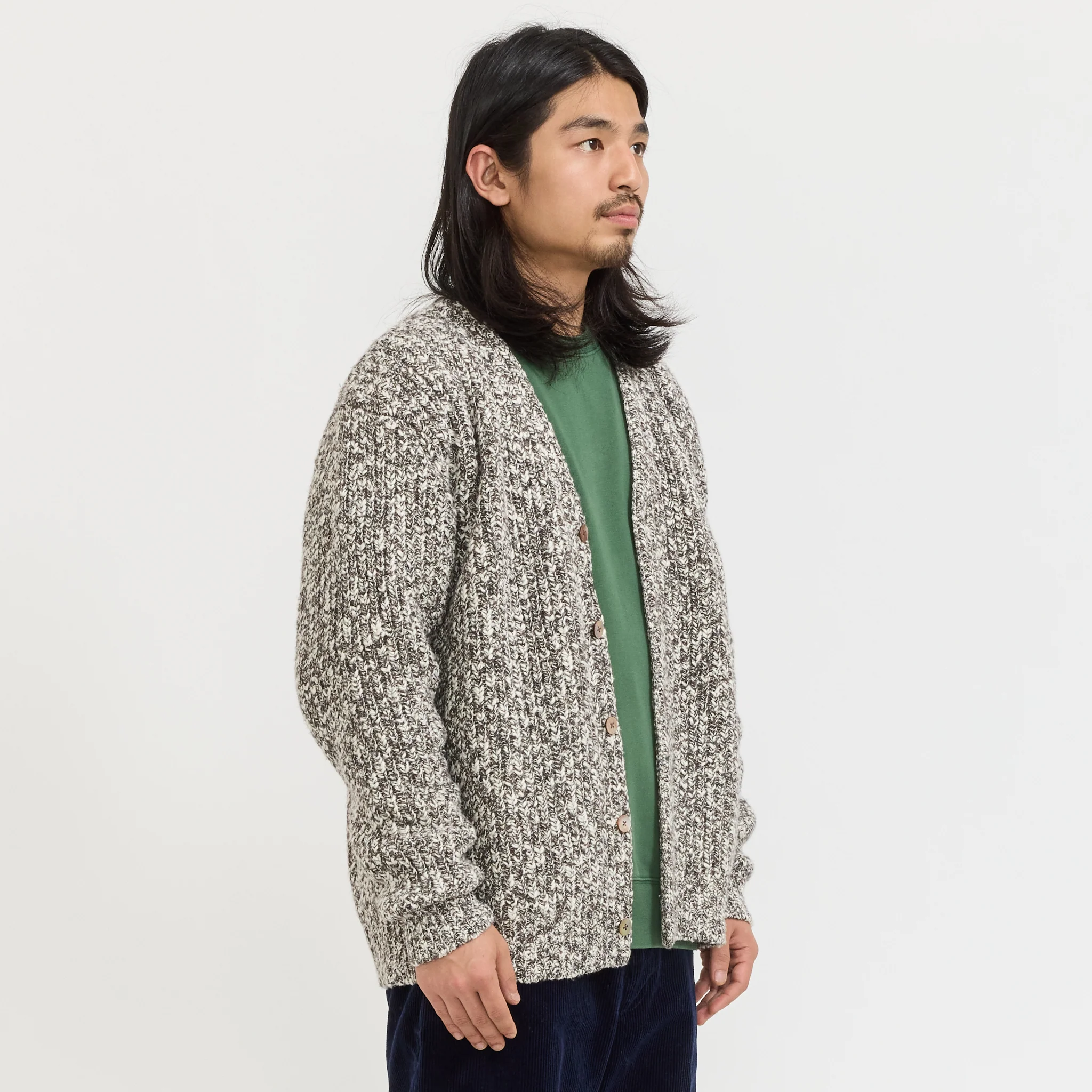 Bing Slub Cardigan Brown - Image 4