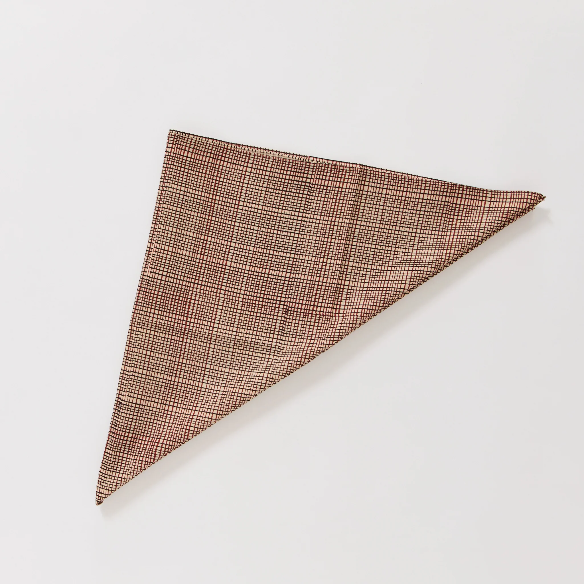 Block Printed Big Bandana Red