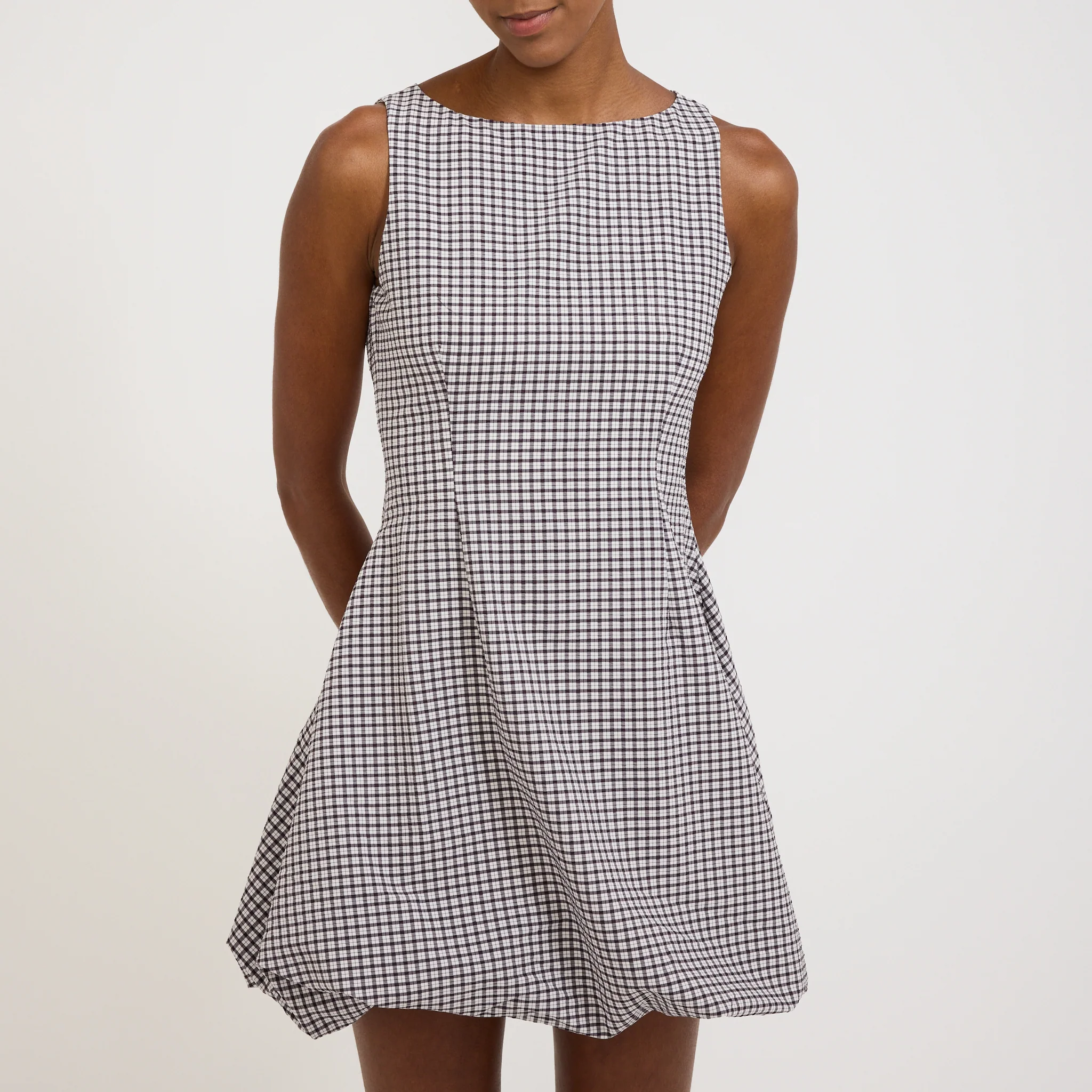Bobbie Mini Dress Black Gingham - Image 4