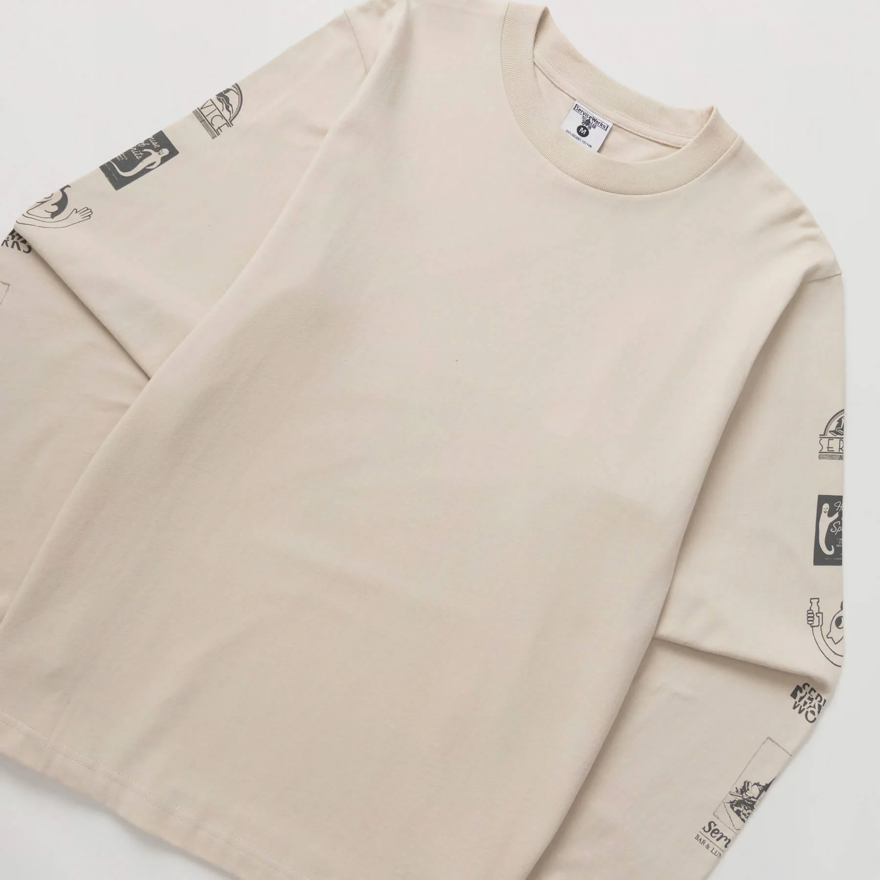 Bootleg Long Sleeve Tee Natural - Image 2