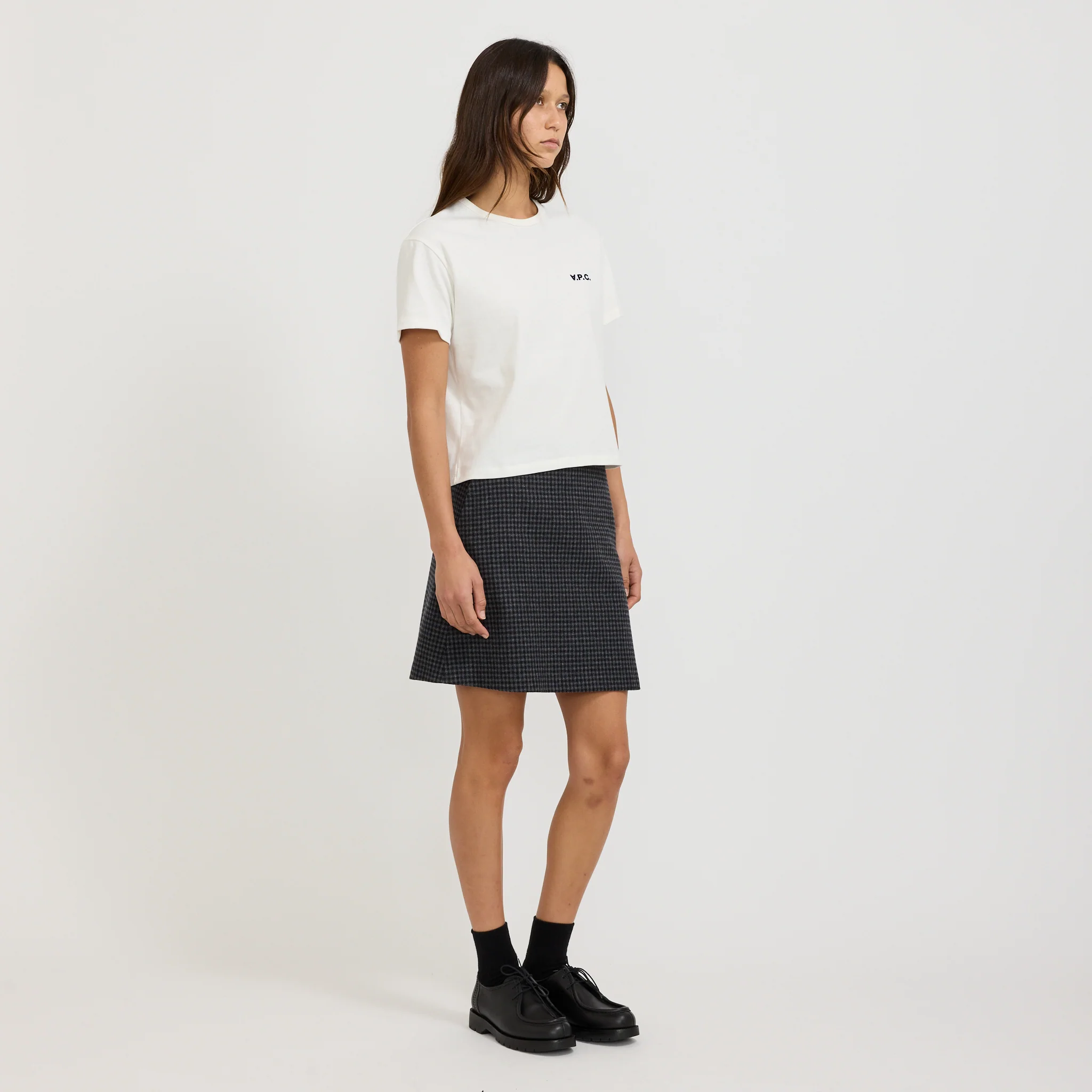Boxy Petit VPC T-Shirt White/Dark Navy - Image 3