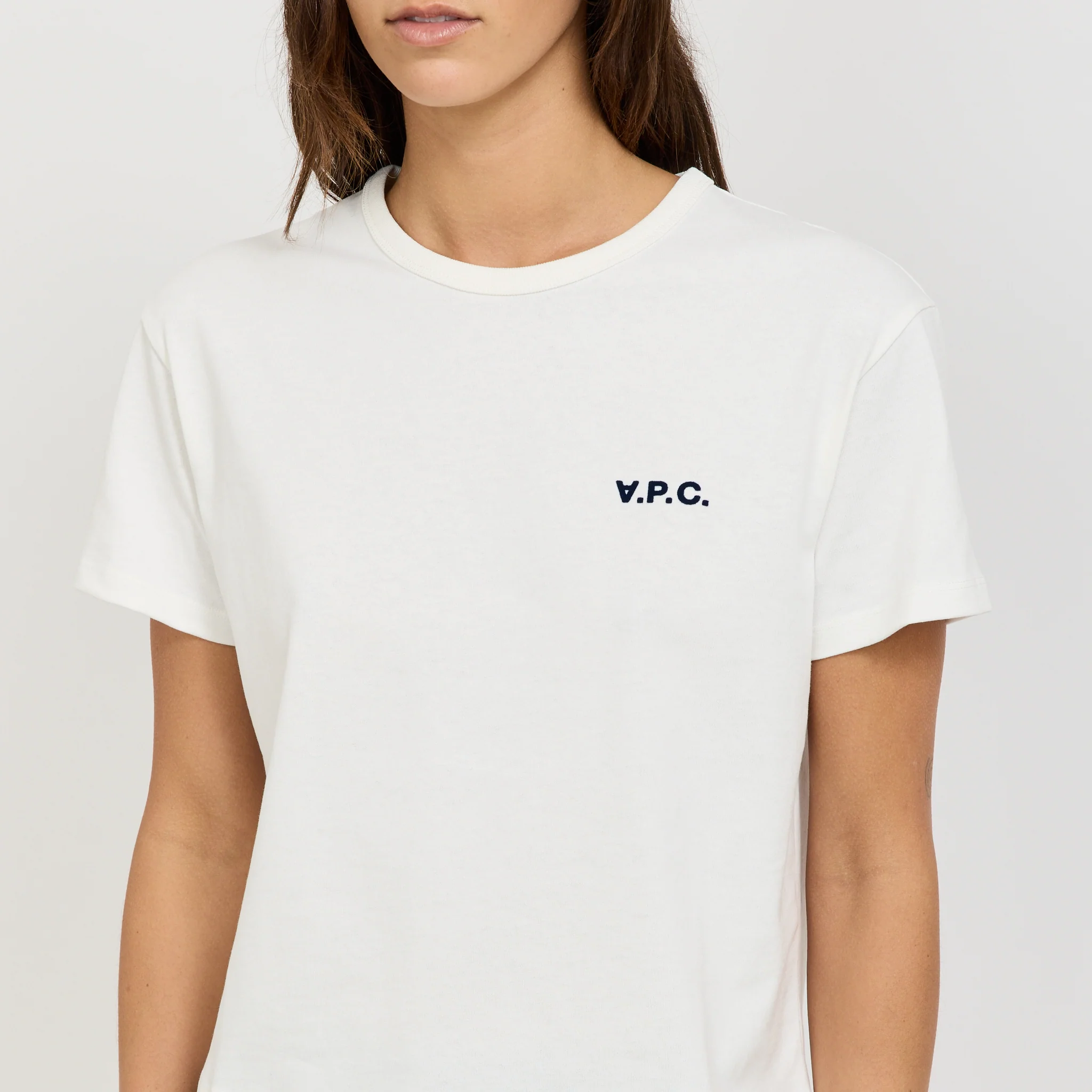 Boxy Petit VPC T-Shirt White/Dark Navy - Image 6
