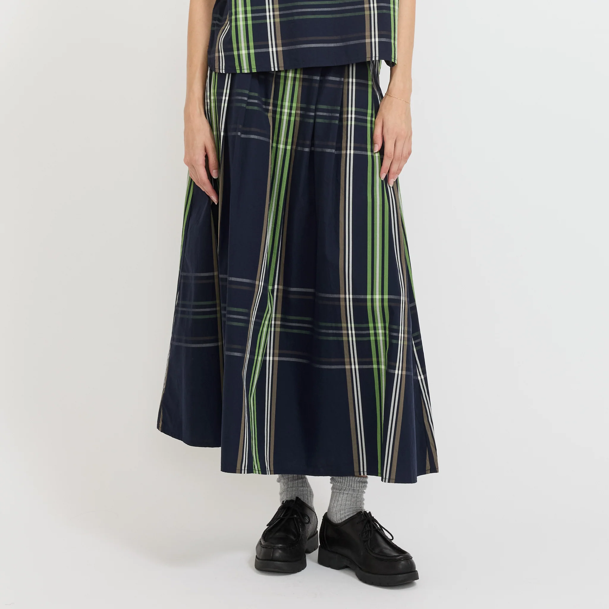 BOY Big Tartan Skirt Navy