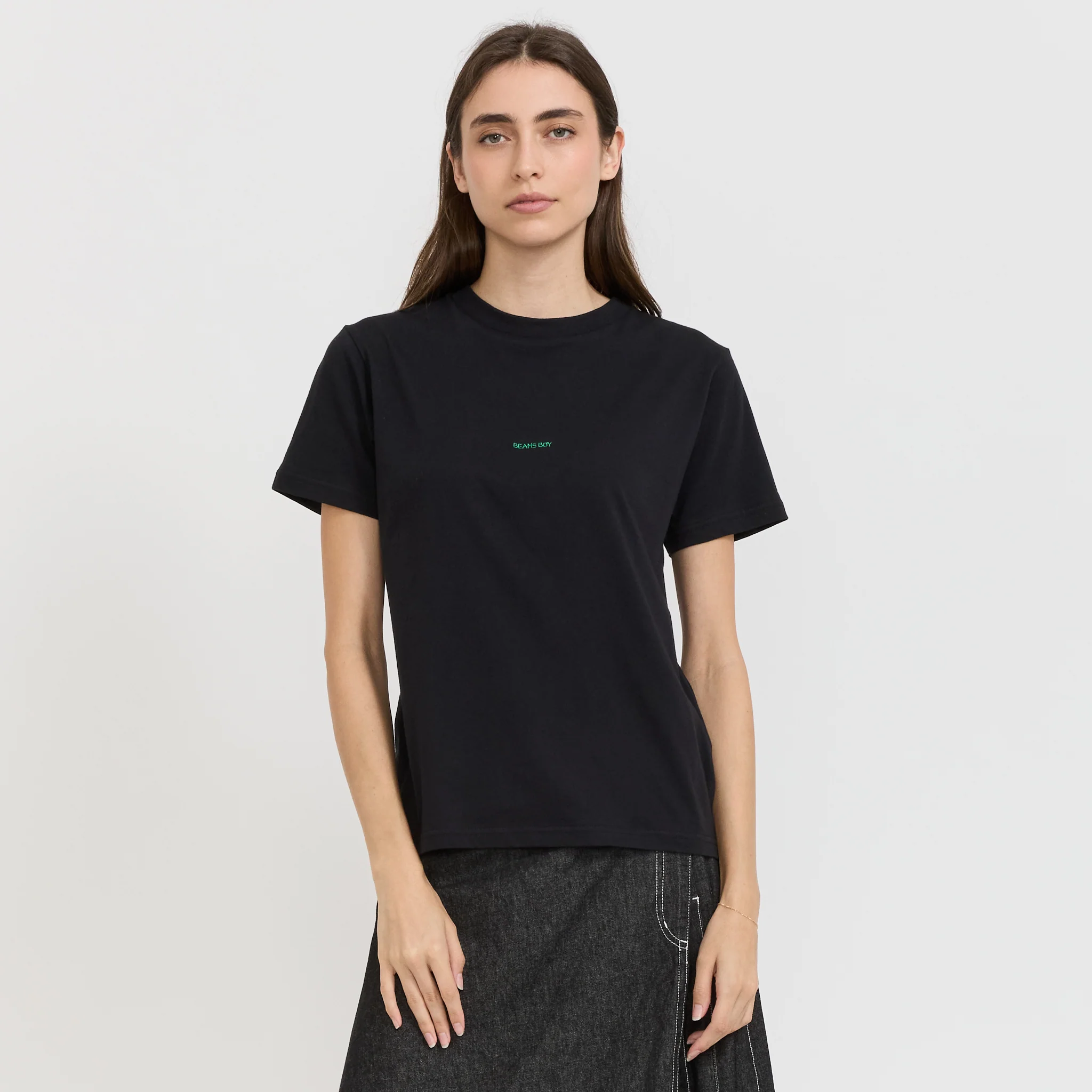 BOY Embroidery Crew Neck T-Shirt Black