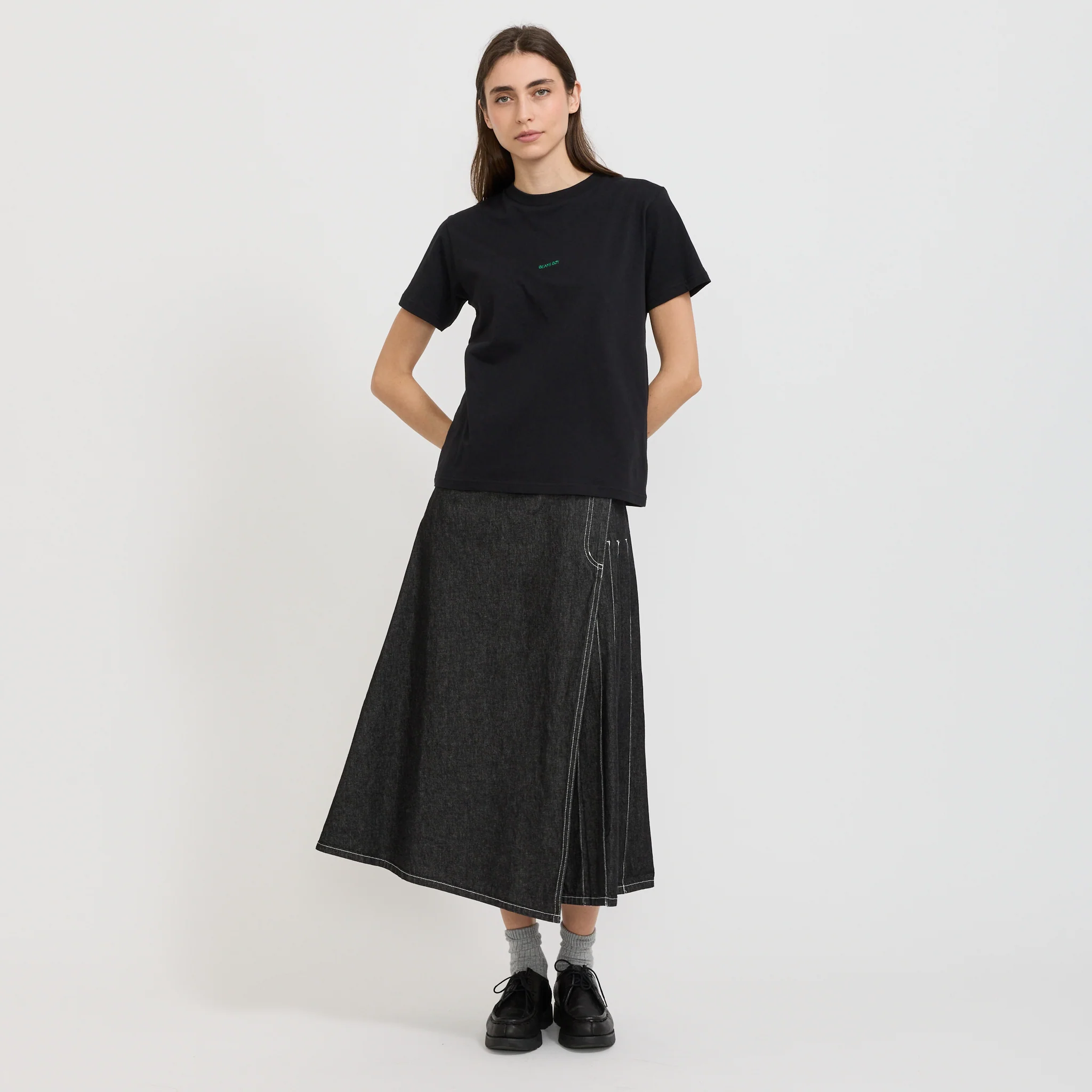 BOY Embroidery Crew Neck T-Shirt Black - Image 2