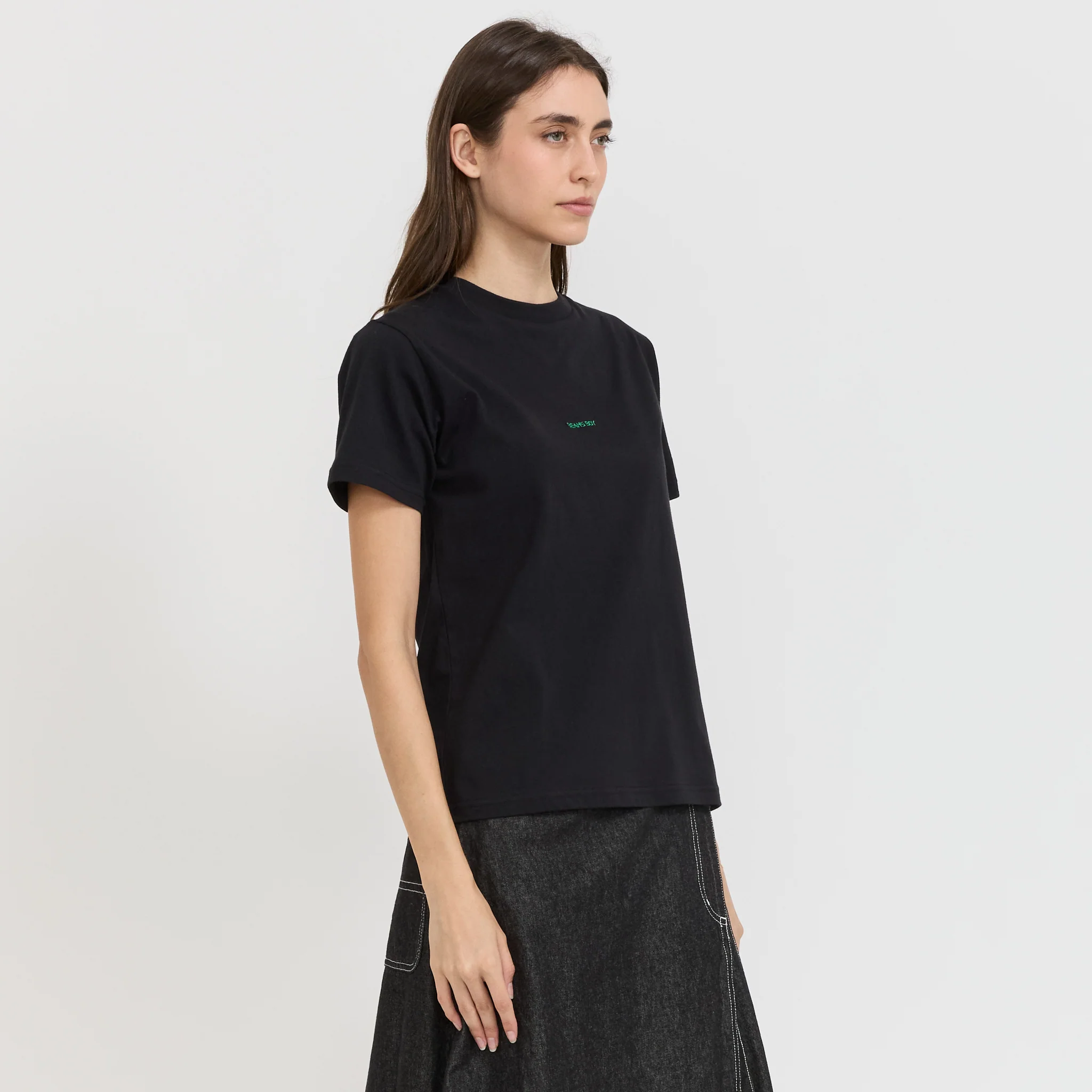 BOY Embroidery Crew Neck T-Shirt Black - Image 3