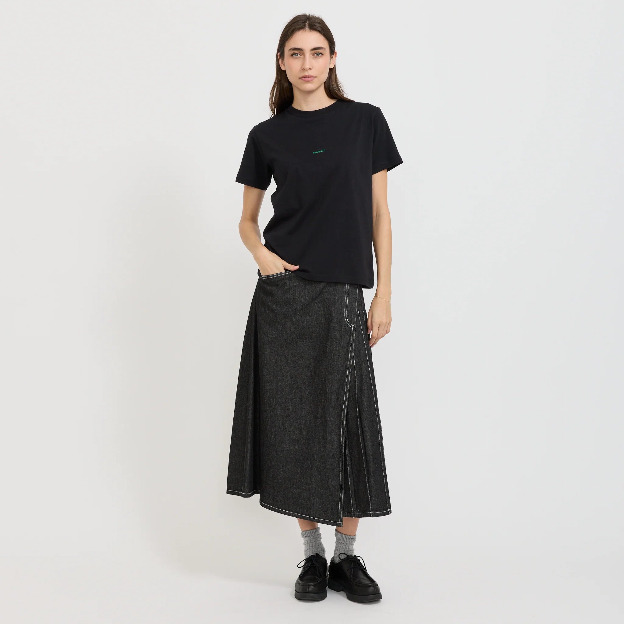 BOY Embroidery Crew Neck T-Shirt Black - Image 6