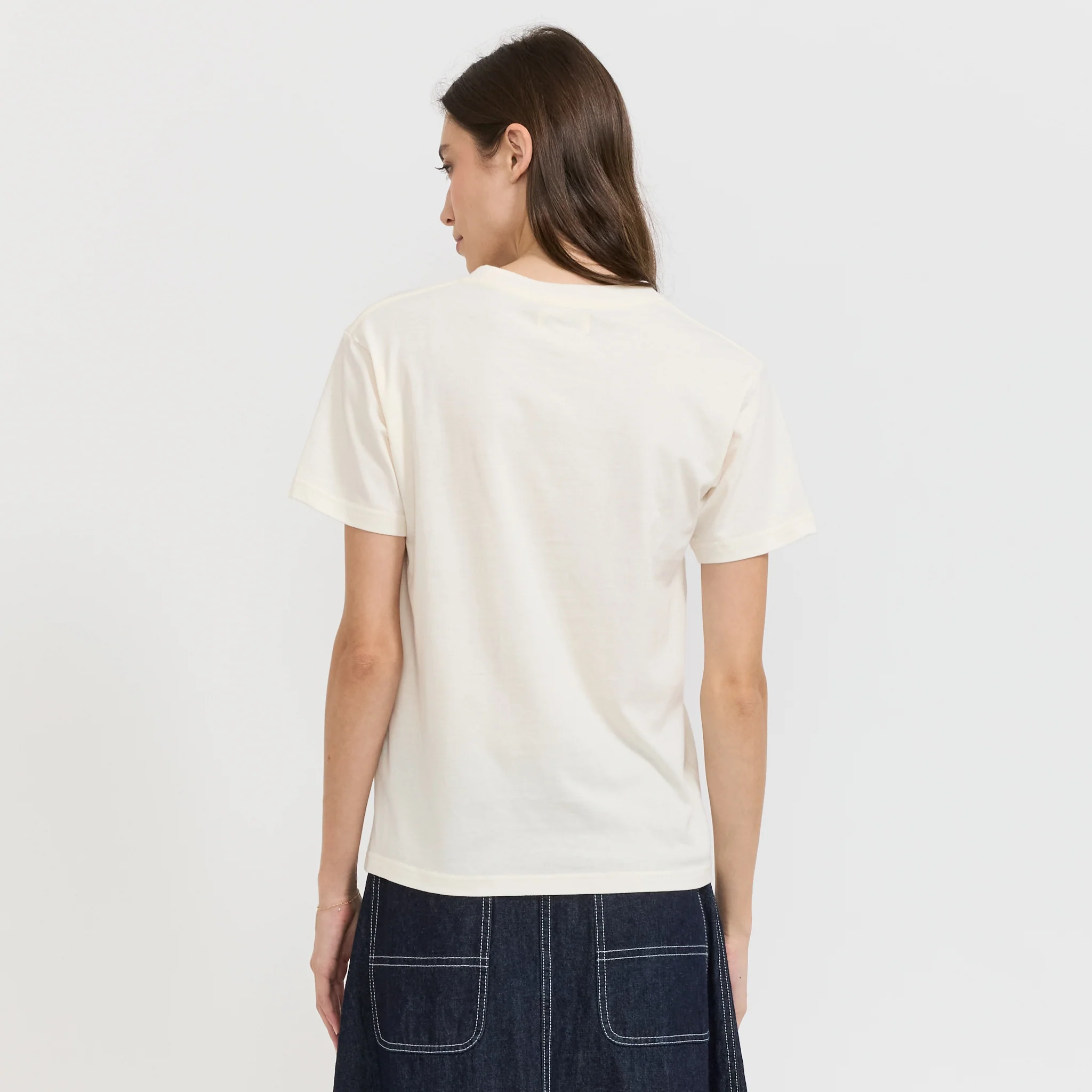 BOY Embroidery Crew Neck T-Shirt Ivory - Image 4