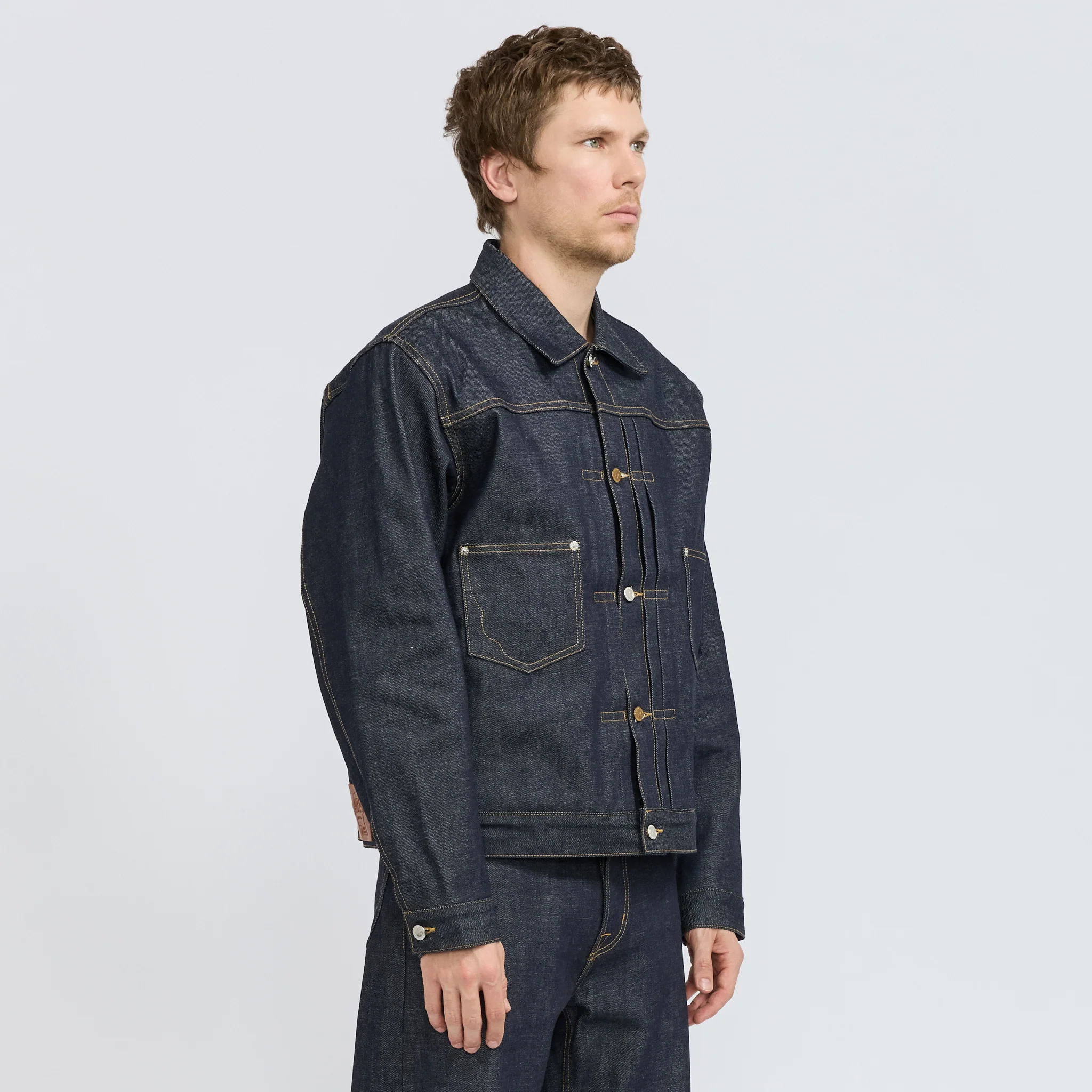 Brain Dead x A.P.C. Selvedge Trucker Jacket Indigo - Image 4