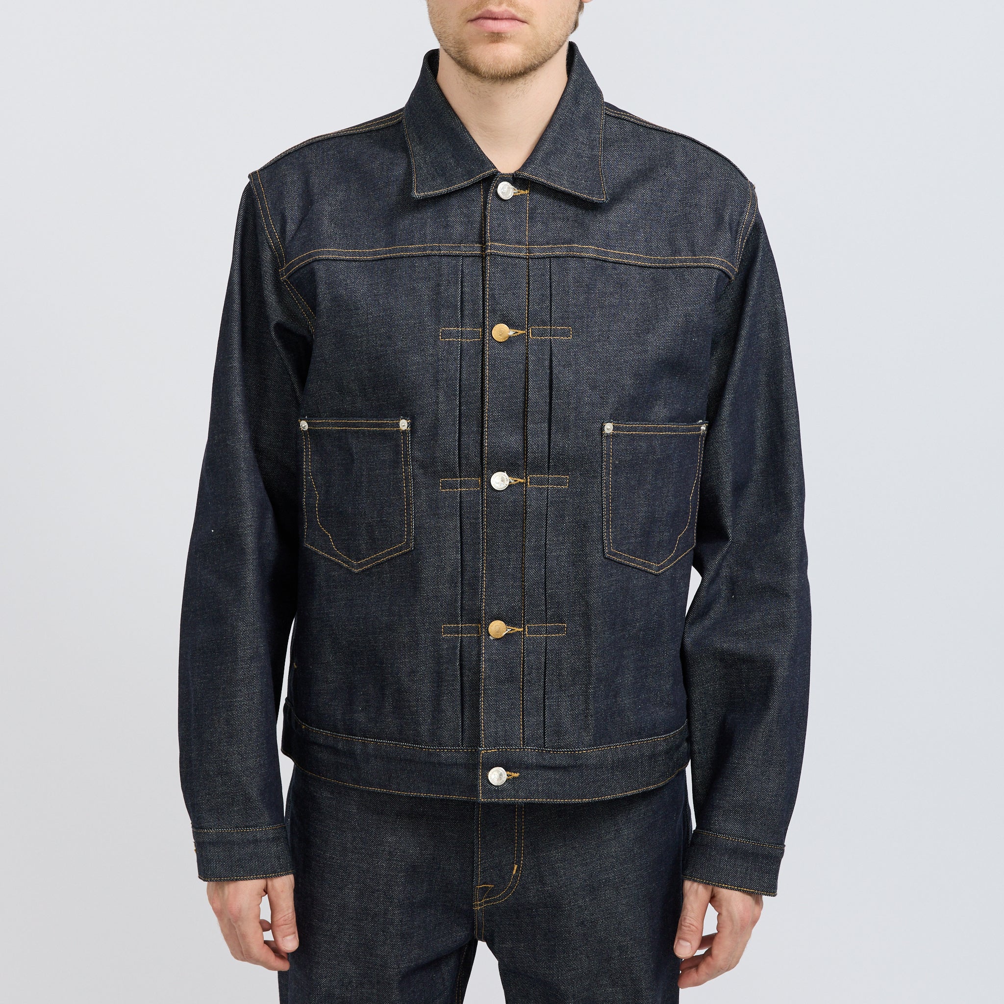 Brain Dead x A.P.C. Selvedge Trucker Jacket Indigo - Image 7