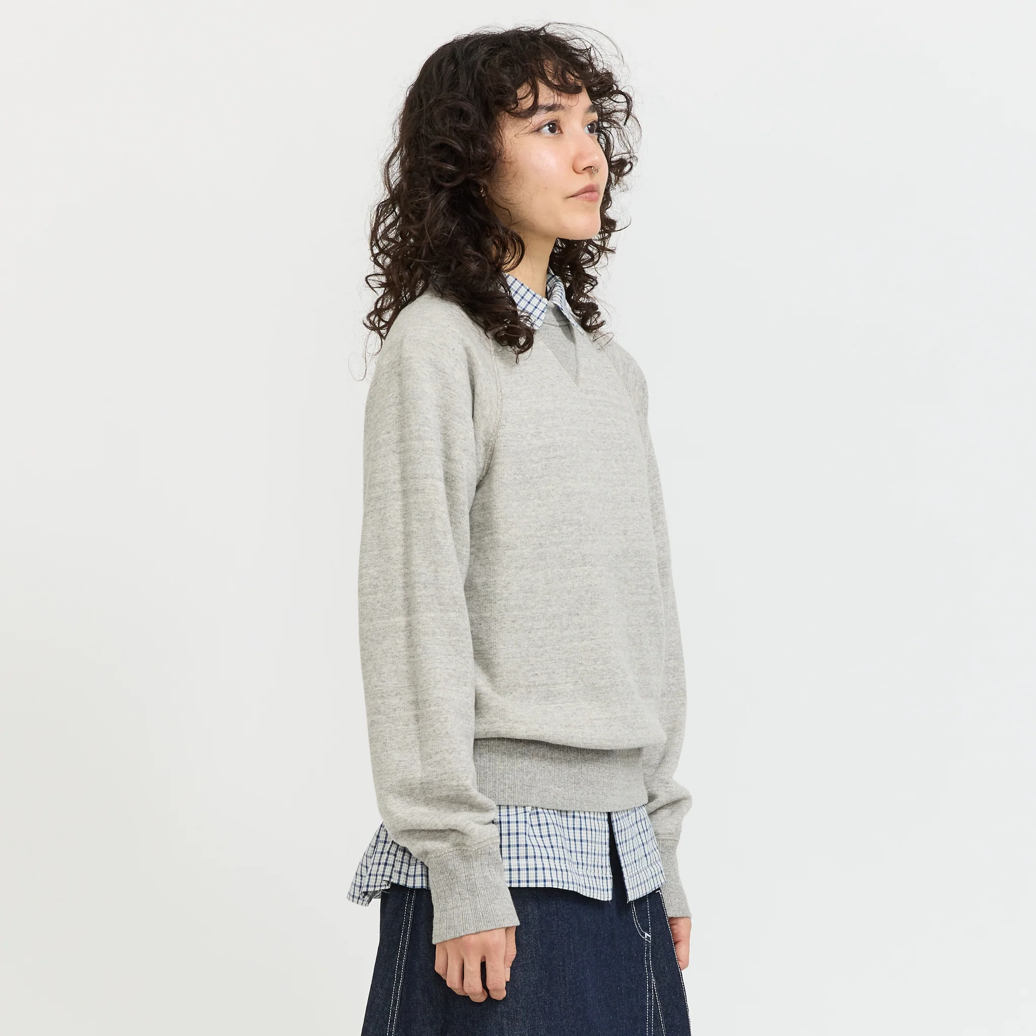 Broad Rib Crewneck Sweater Grey - Image 3