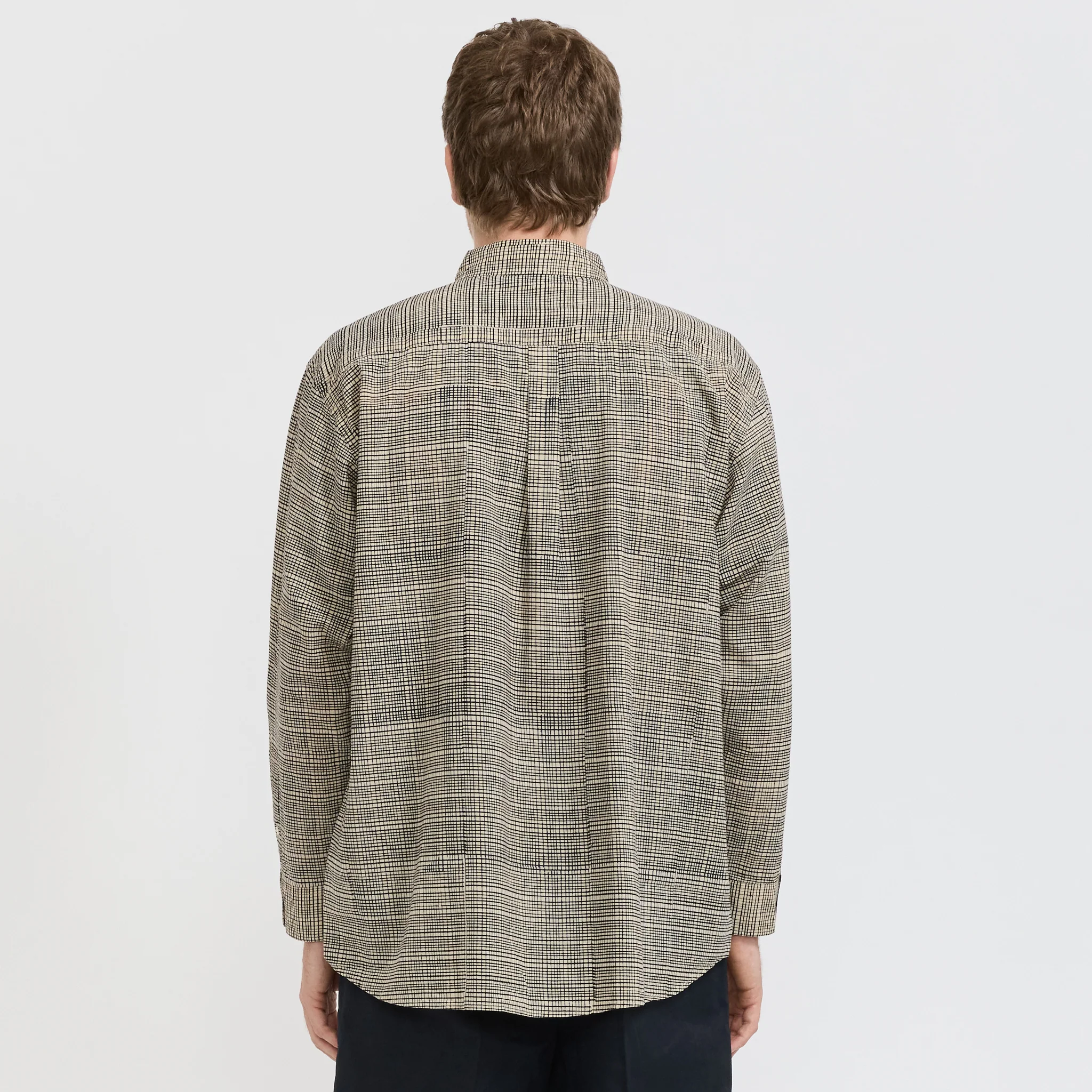 Bubbie Block Printed Button Down Shirt Navy - Image 4