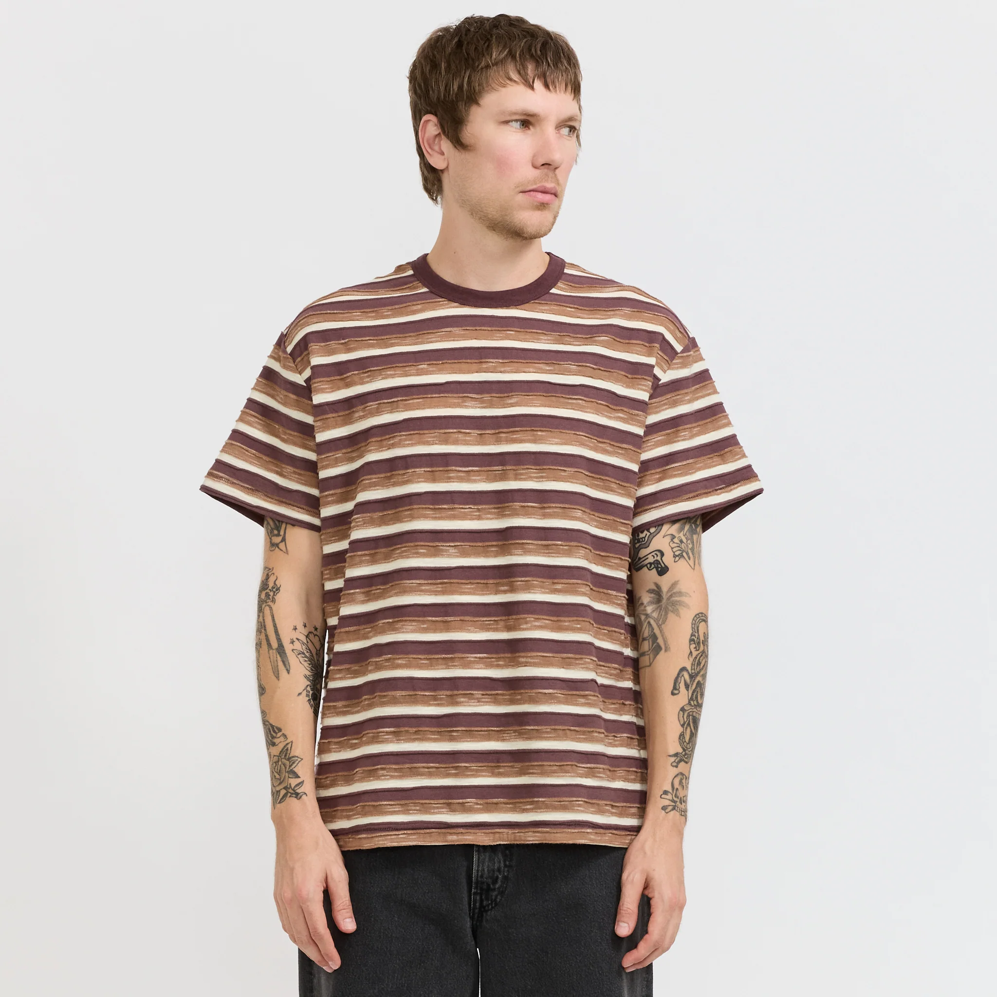 Casey Striped T-Shirt Coffee - Image 3