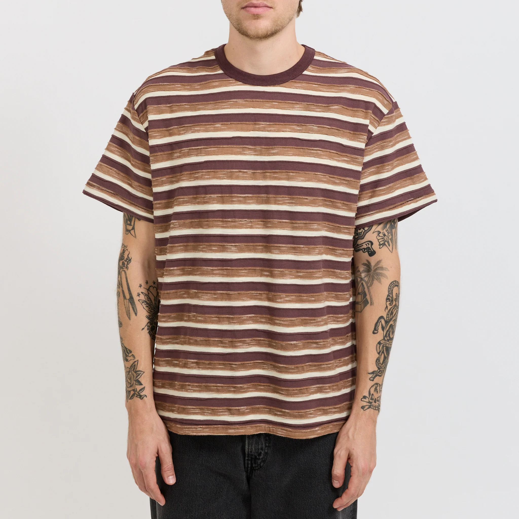 Casey Striped T-Shirt Coffee - Image 5
