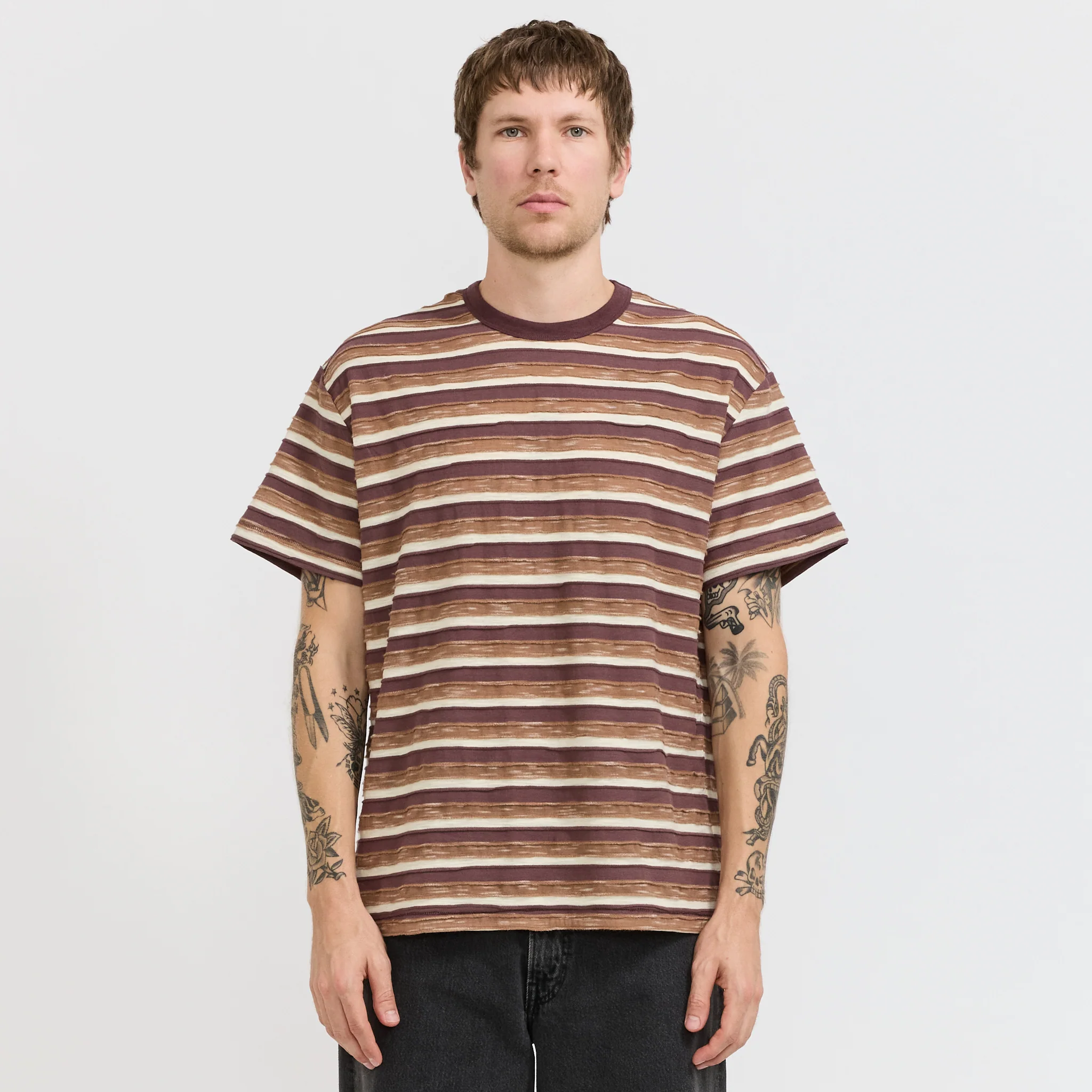 Casey Striped T-Shirt Coffee - Image 7