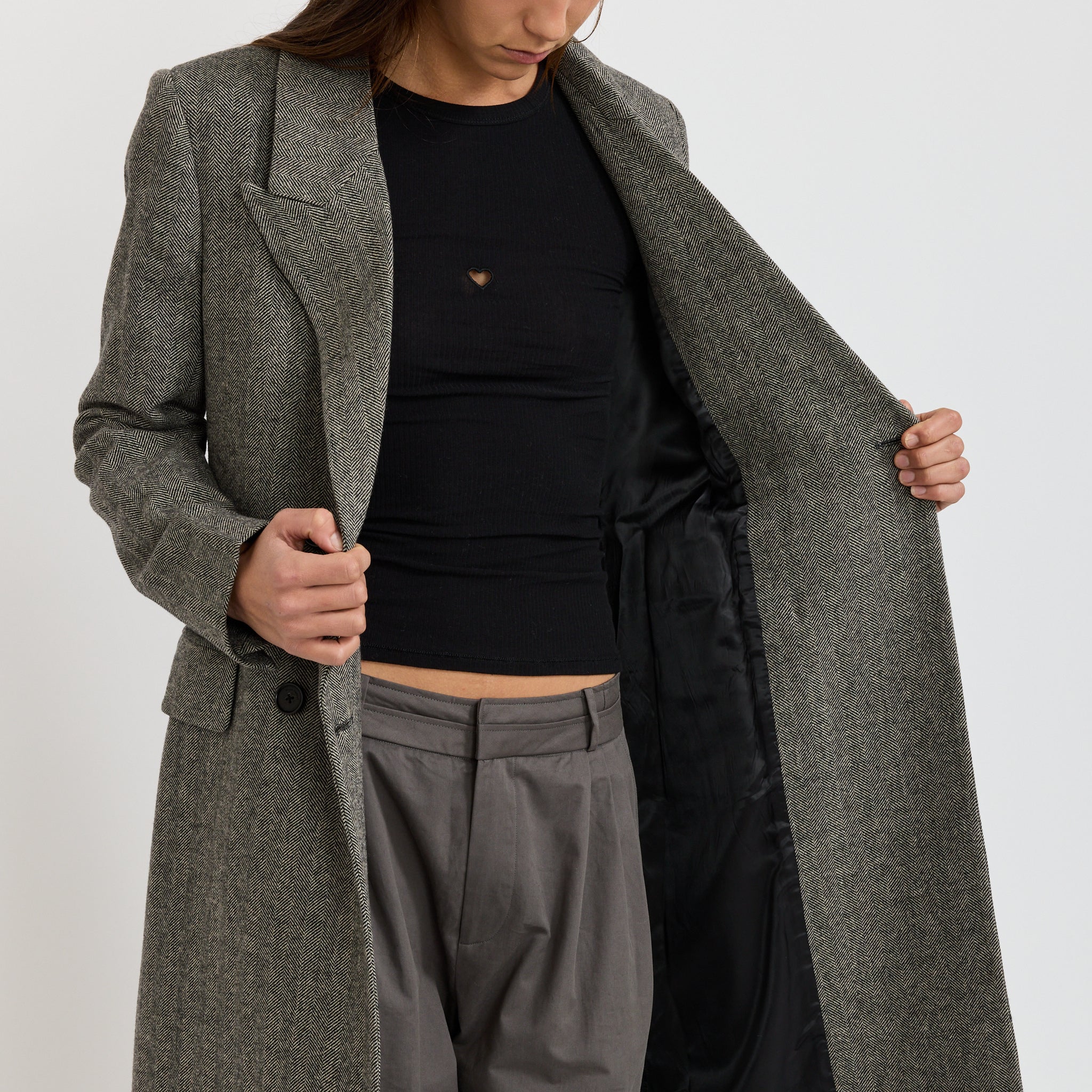 Charlie Coat Black/White - Image 5