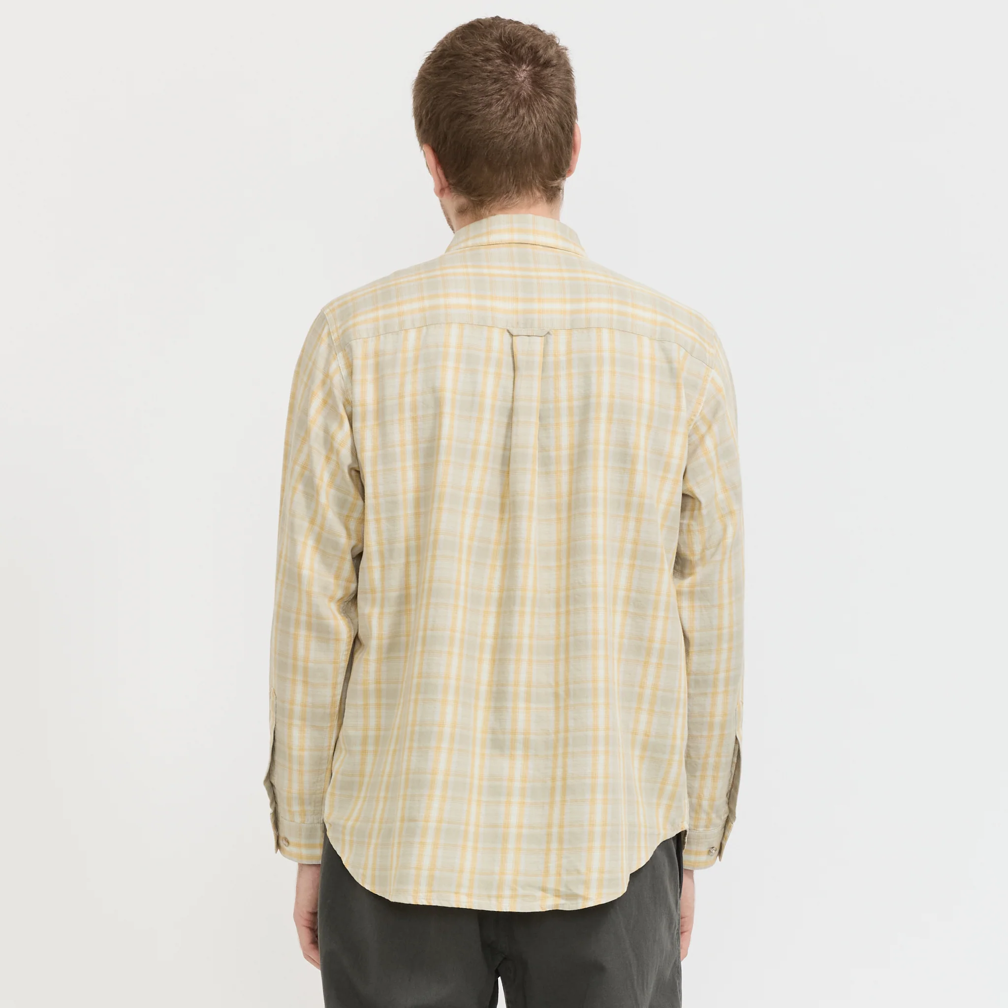 Checkered Ombre Shirt Mustard - Image 4