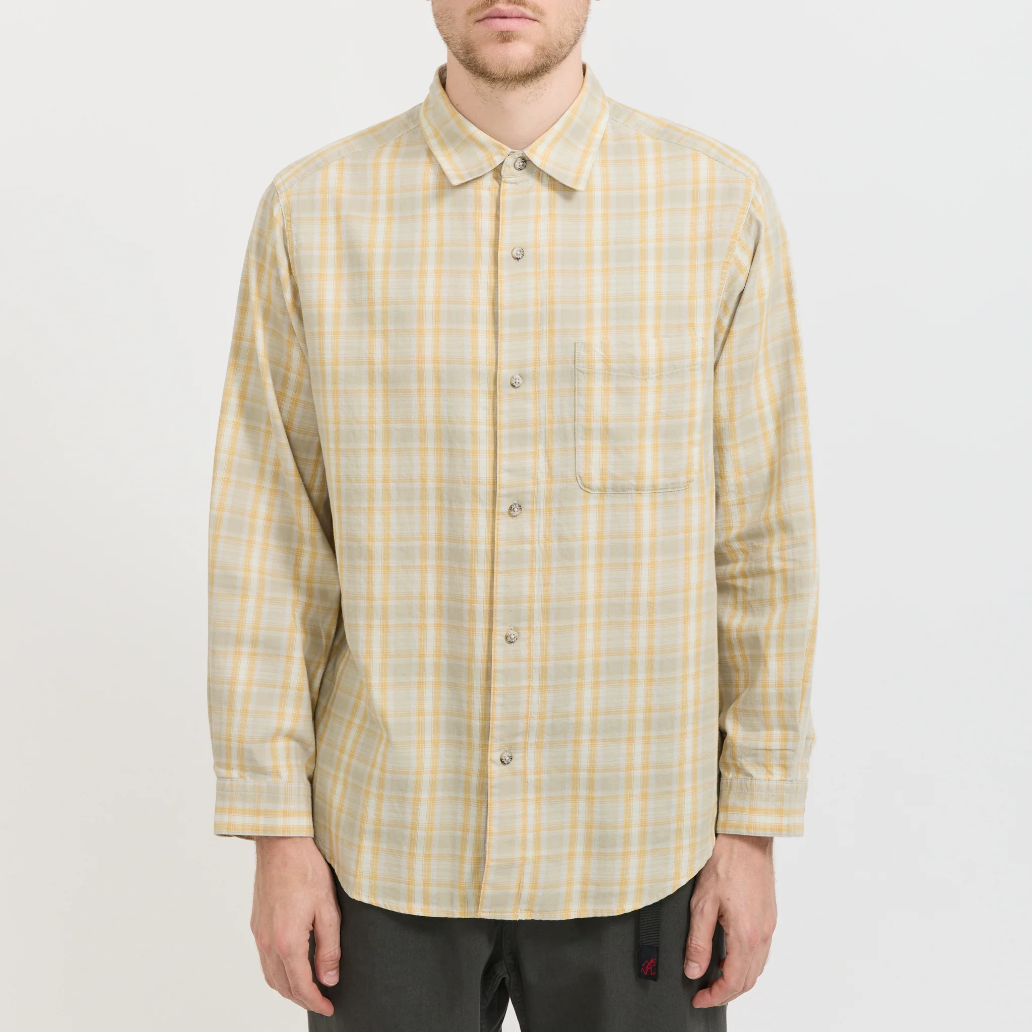 Checkered Ombre Shirt Mustard - Image 5