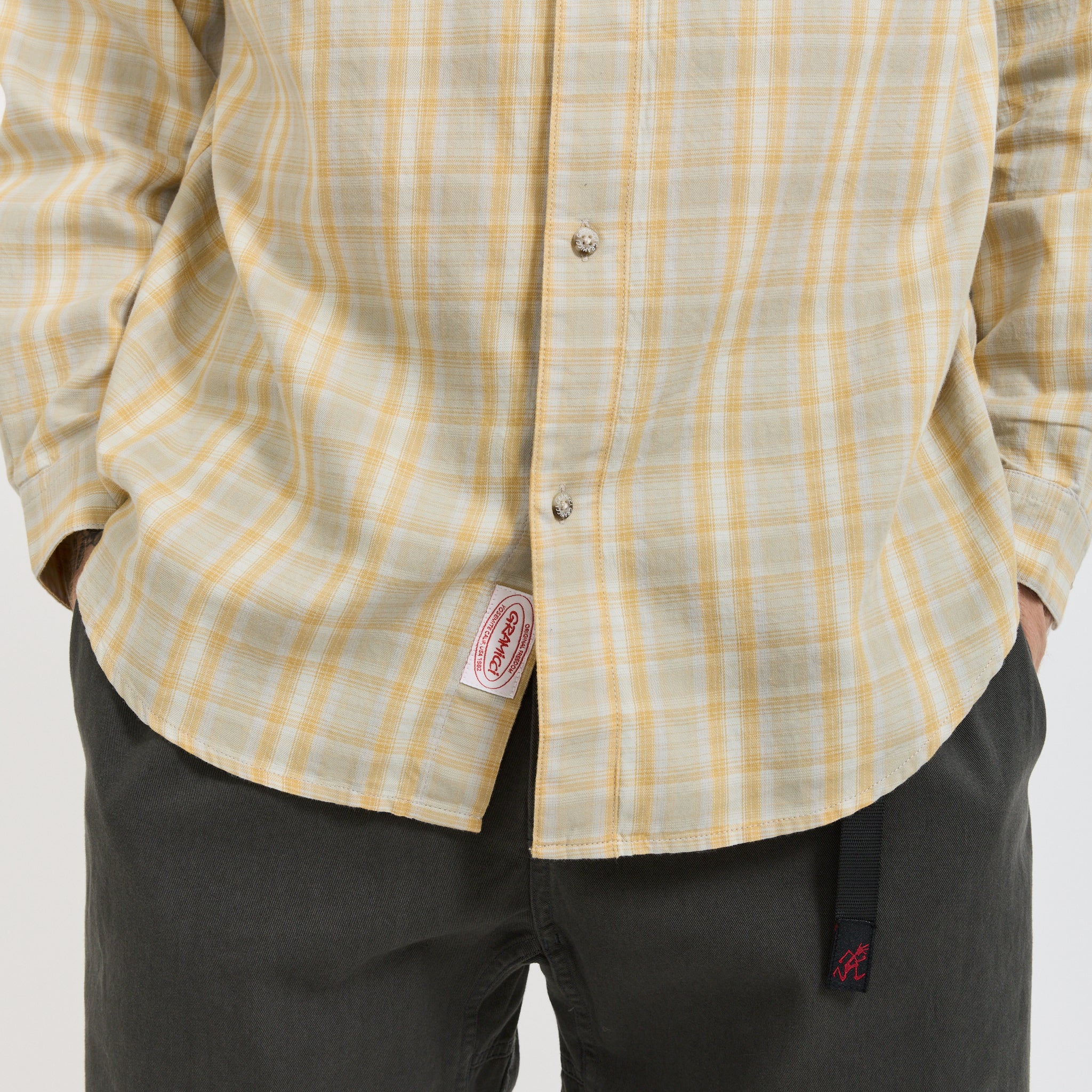 Checkered Ombre Shirt Mustard - Image 6