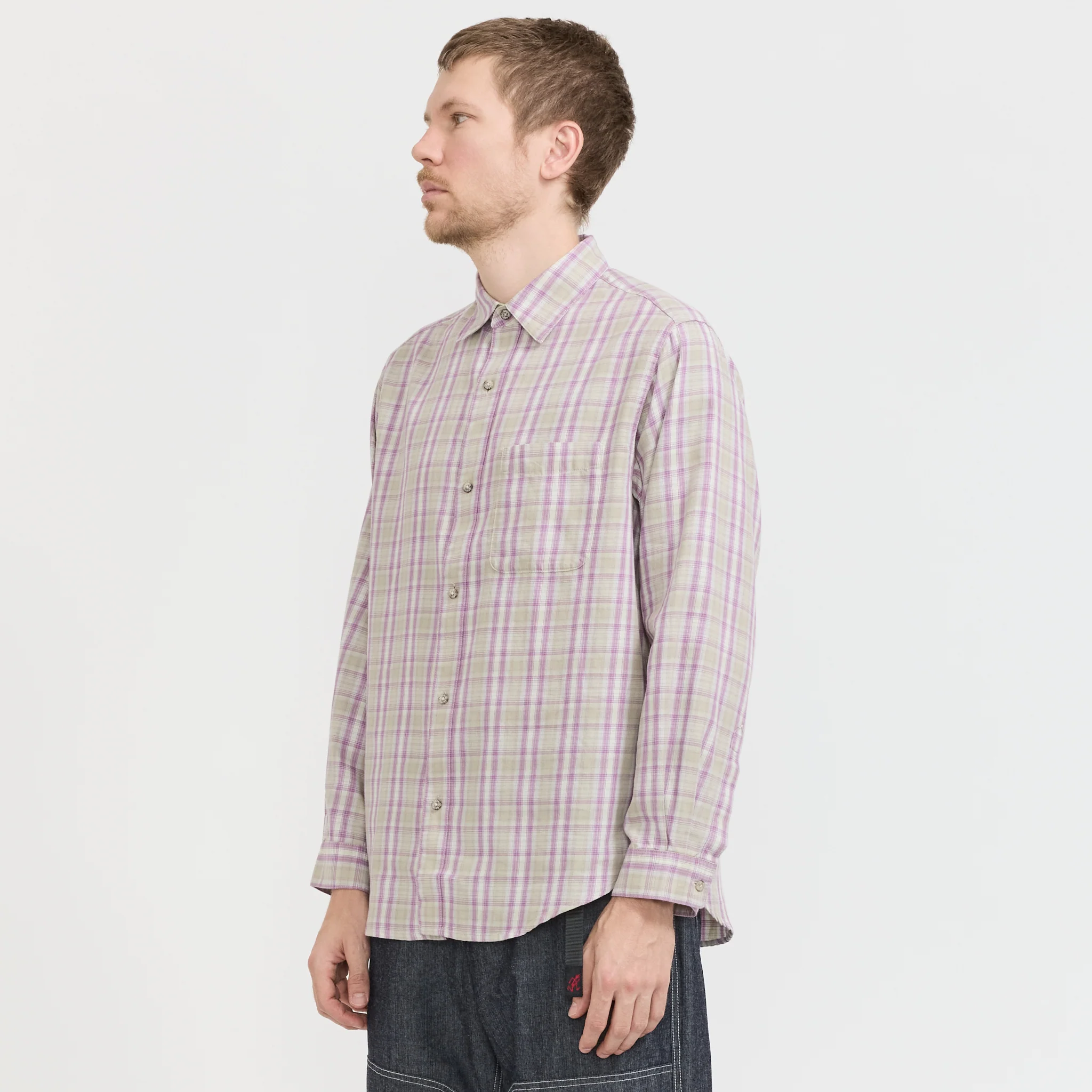 Checkered Ombre Shirt Purple