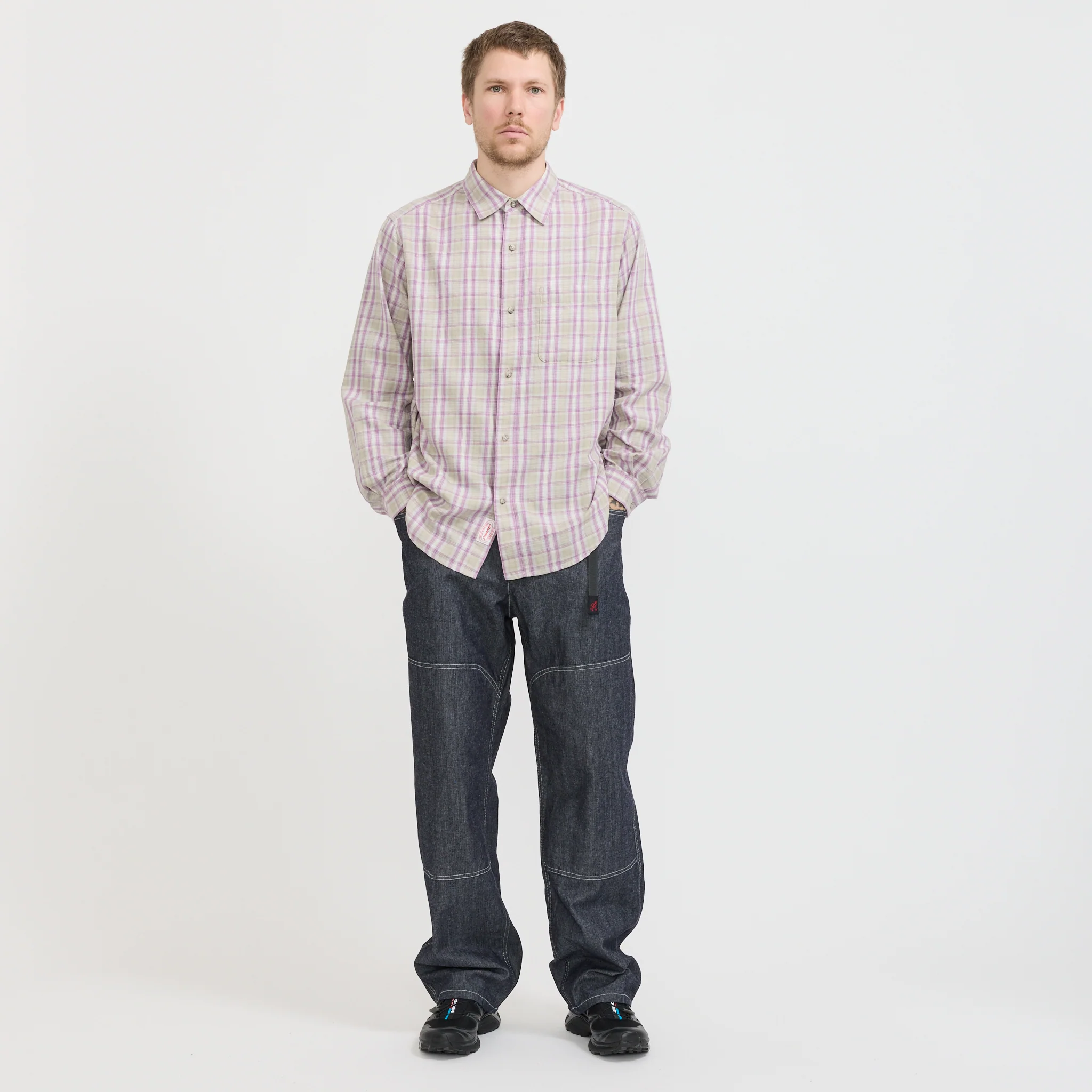 Checkered Ombre Shirt Purple - Image 2