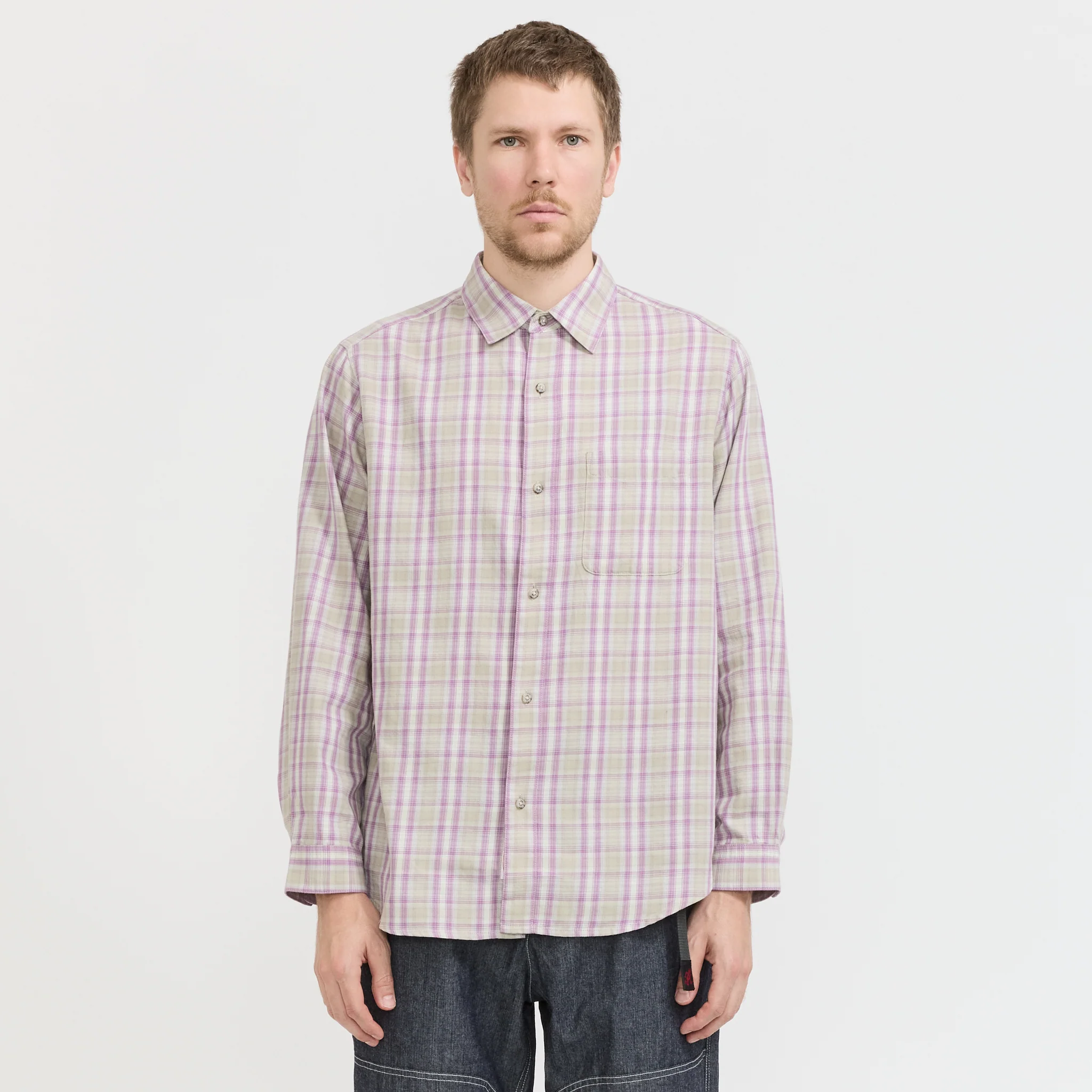 Checkered Ombre Shirt Purple - Image 3