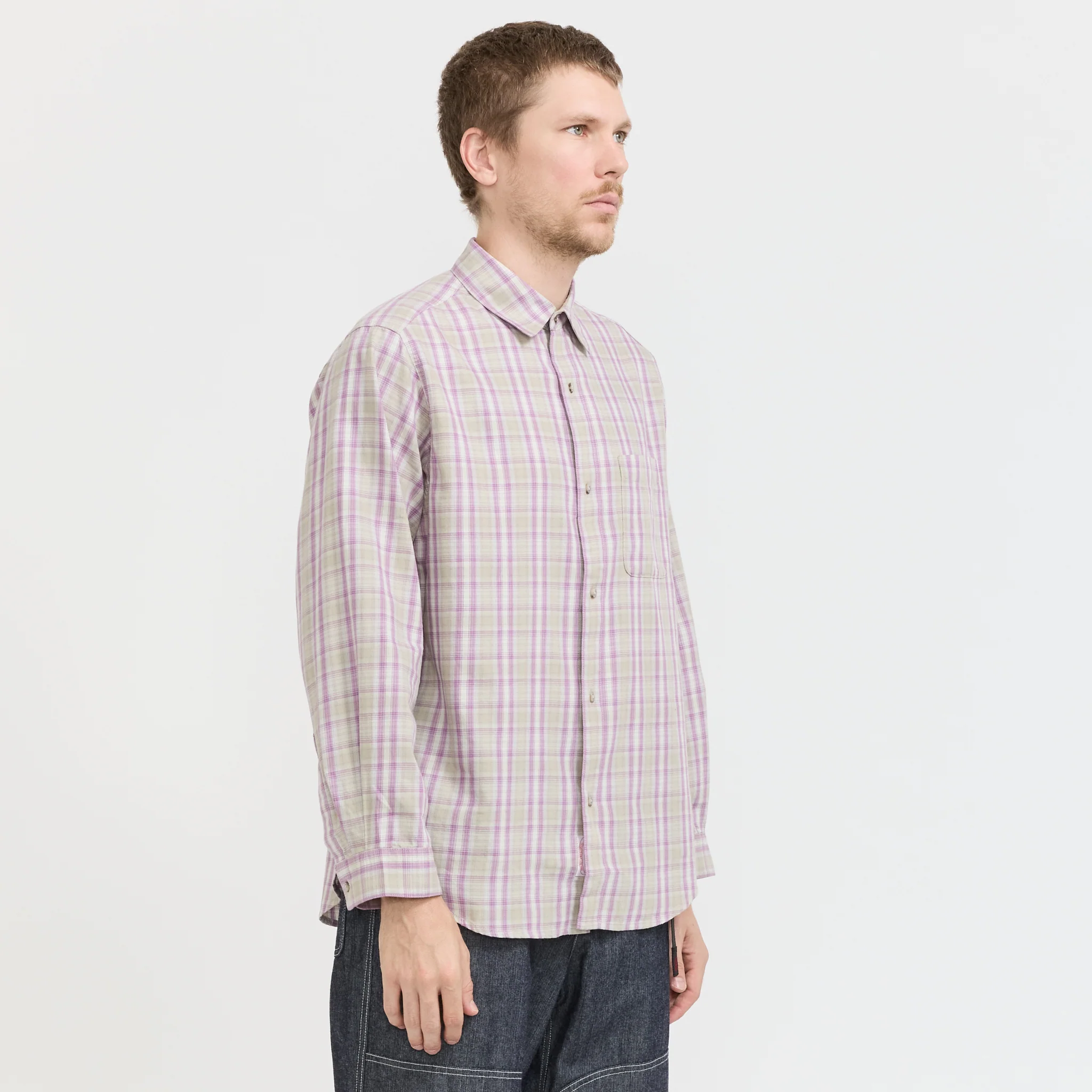 Checkered Ombre Shirt Purple - Image 4