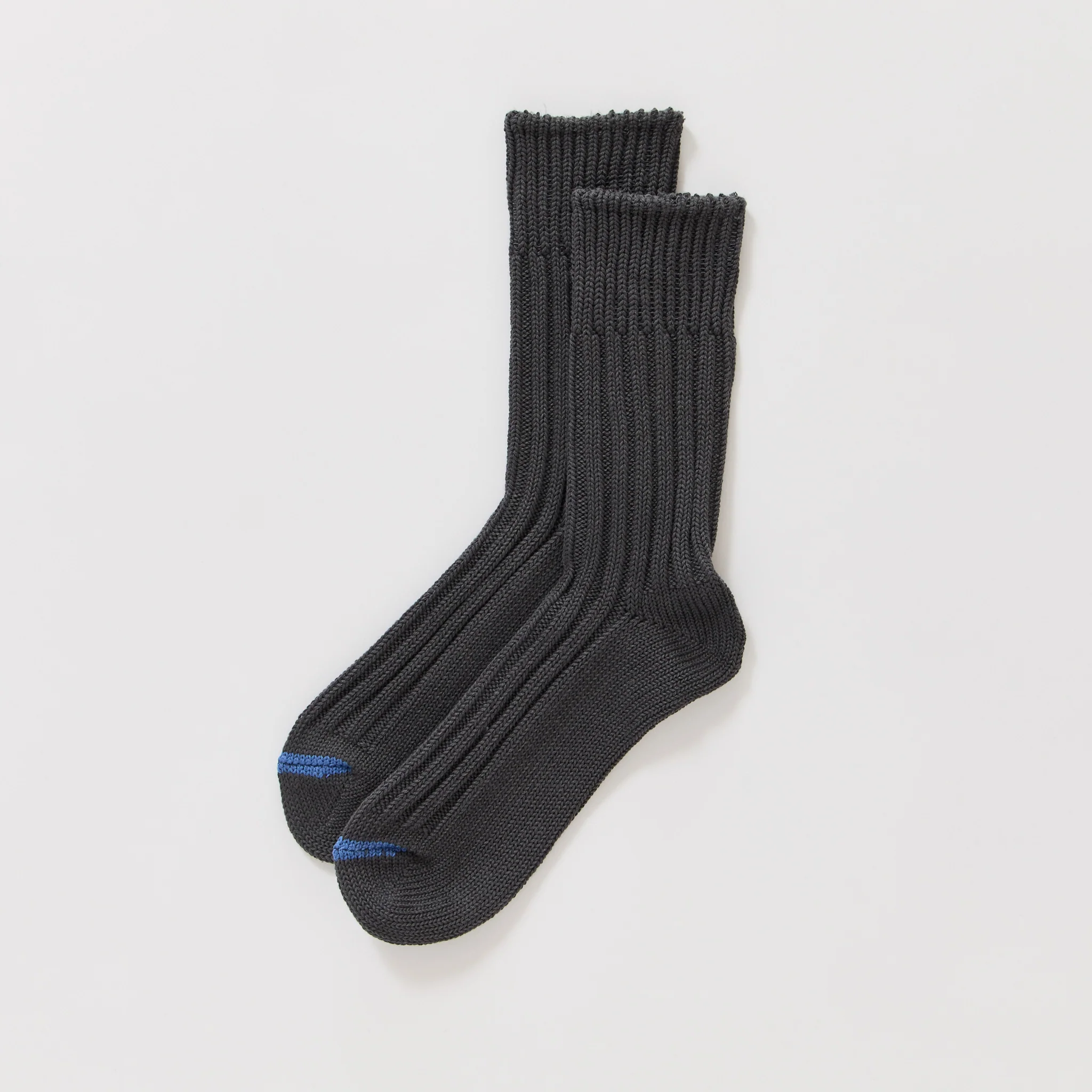 Chunky Ribbed Crew Socks Charcoal