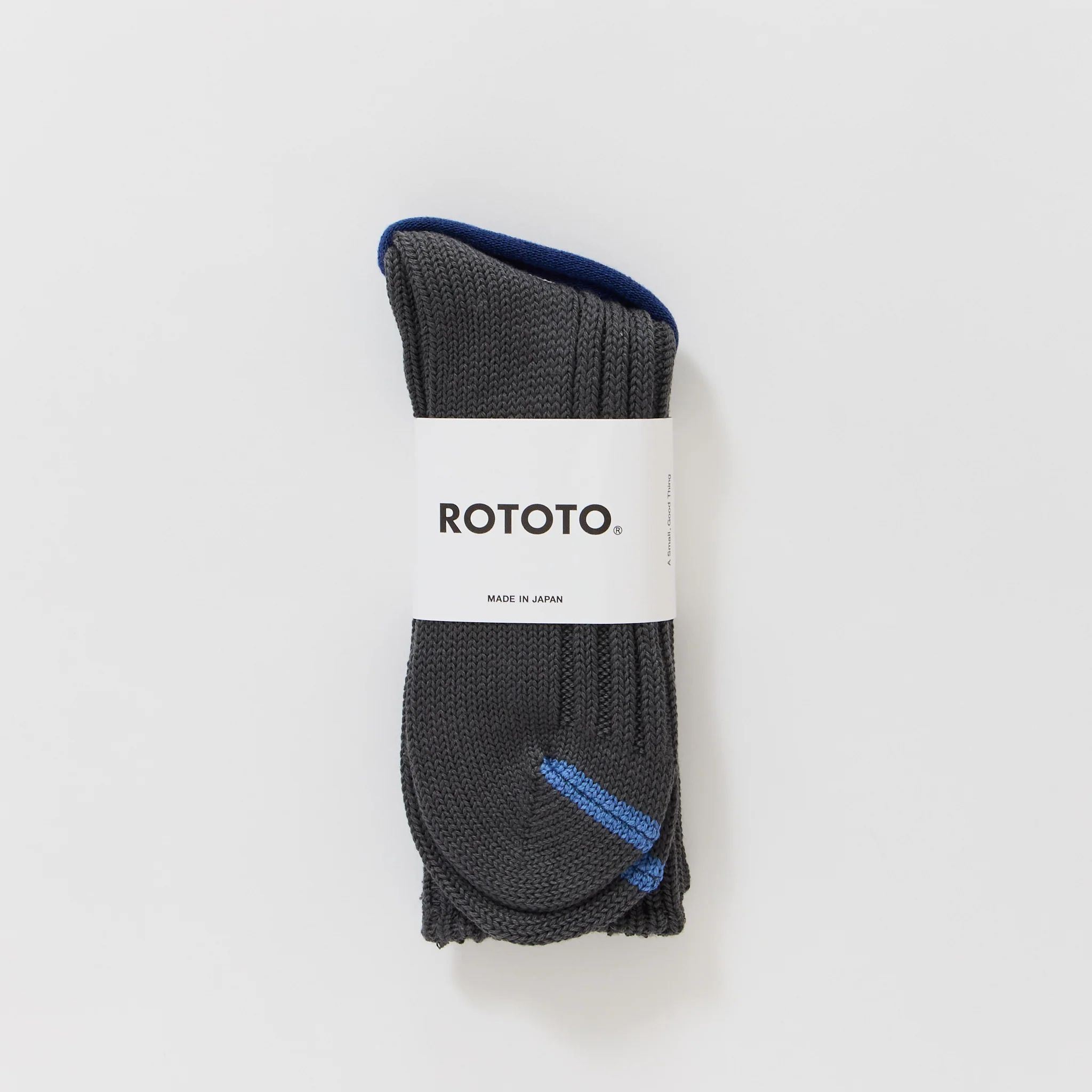 Chunky Ribbed Crew Socks Charcoal - Image 2