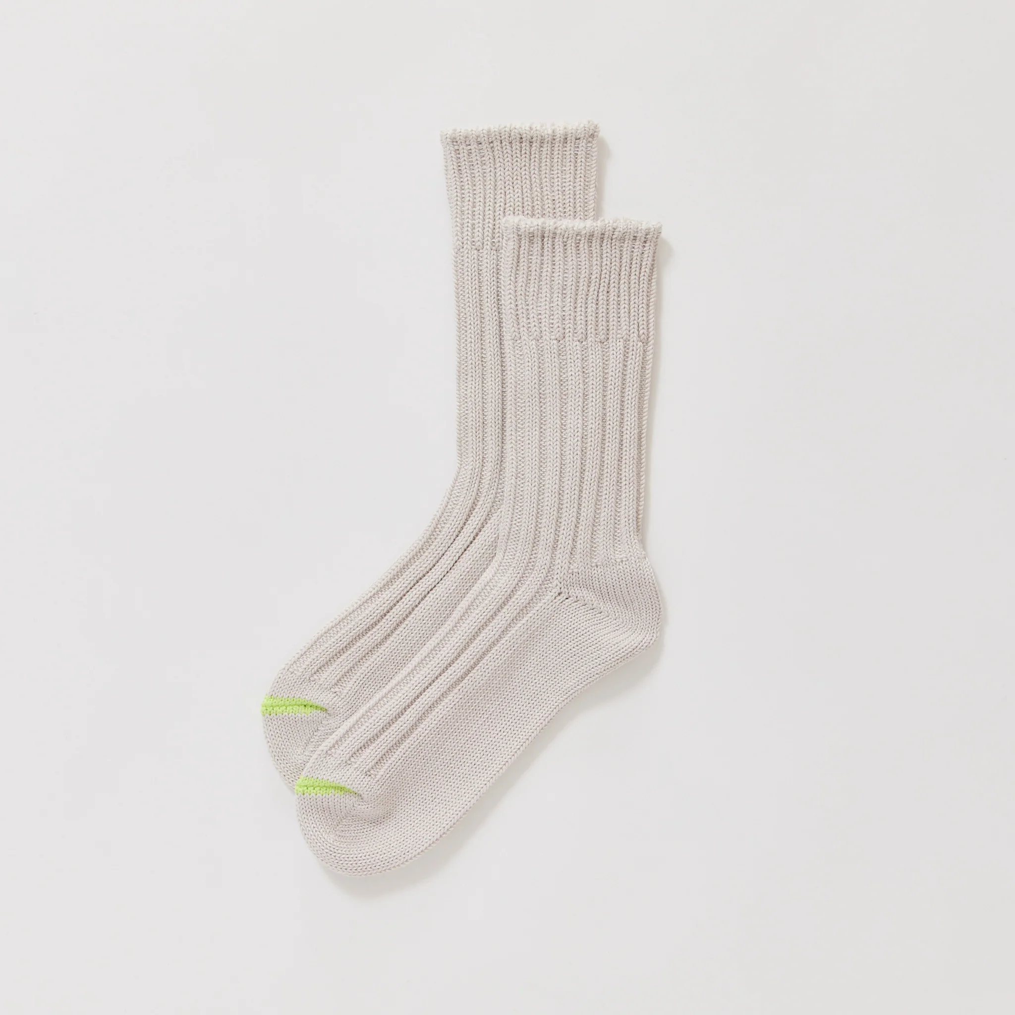 Chunky Ribbed Crew Socks Pale Grey