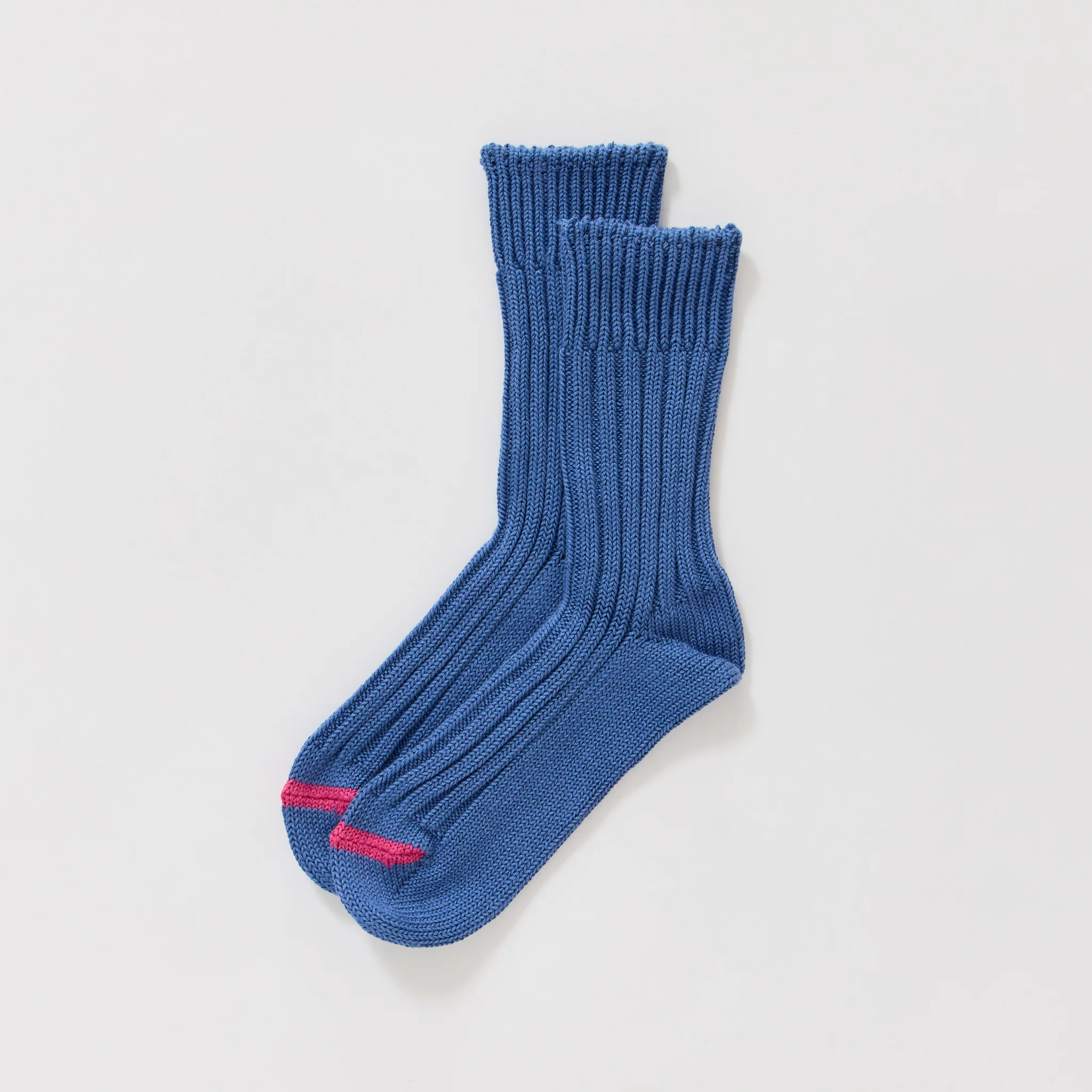 Chunky Ribbed Crew Socks Smalt Blue