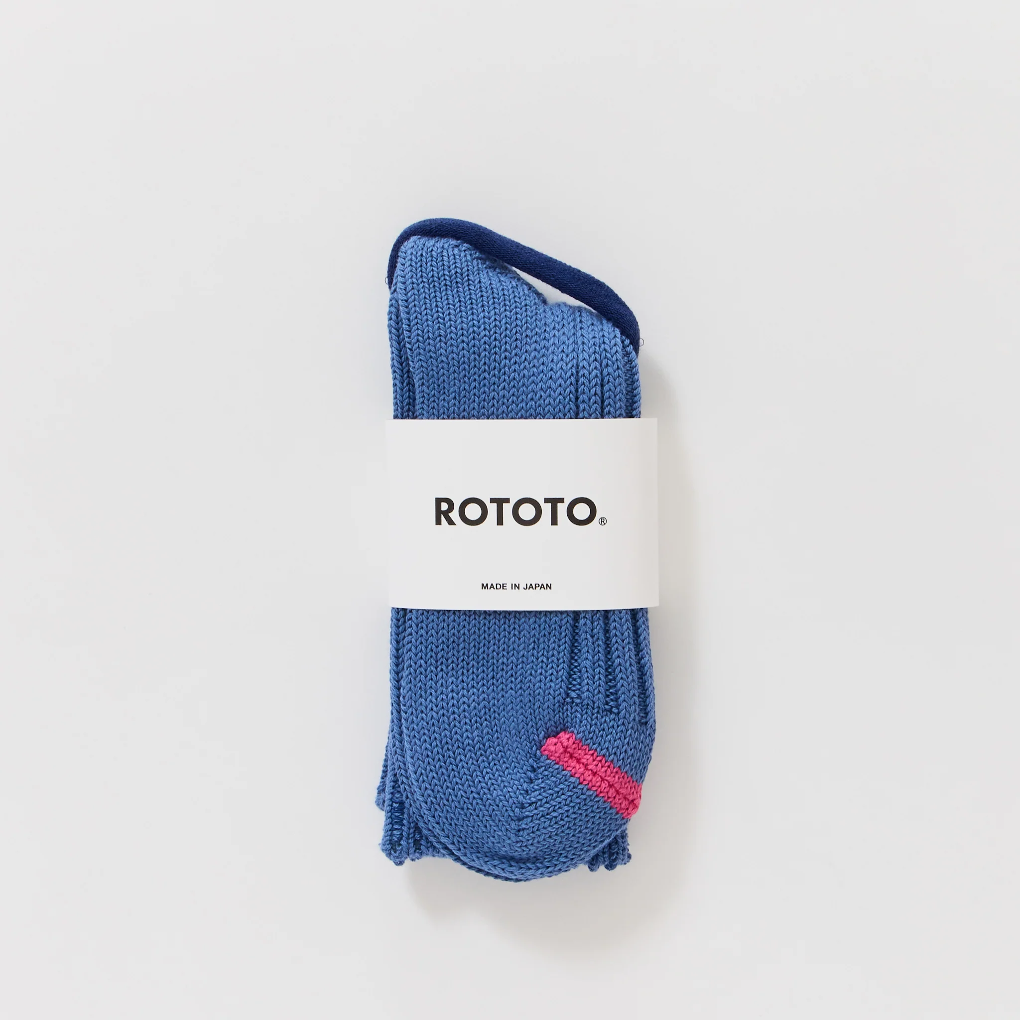 Chunky Ribbed Crew Socks Smalt Blue - Image 2