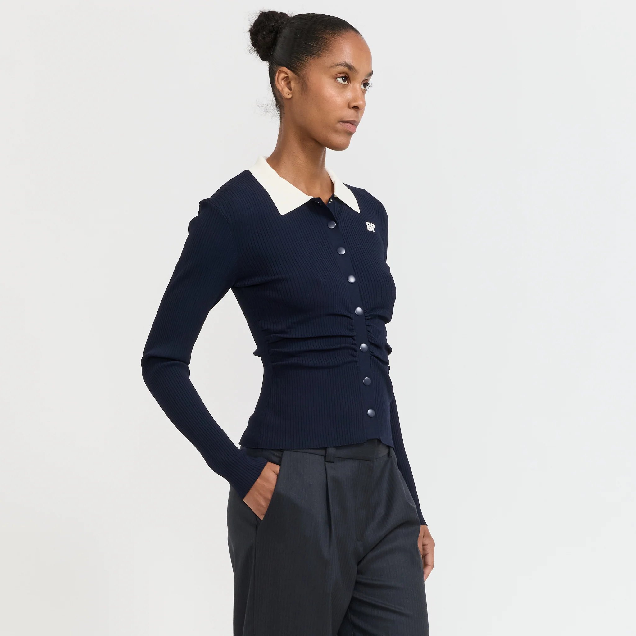 Cianna Polo Cardigan Baritone Blue - Image 3