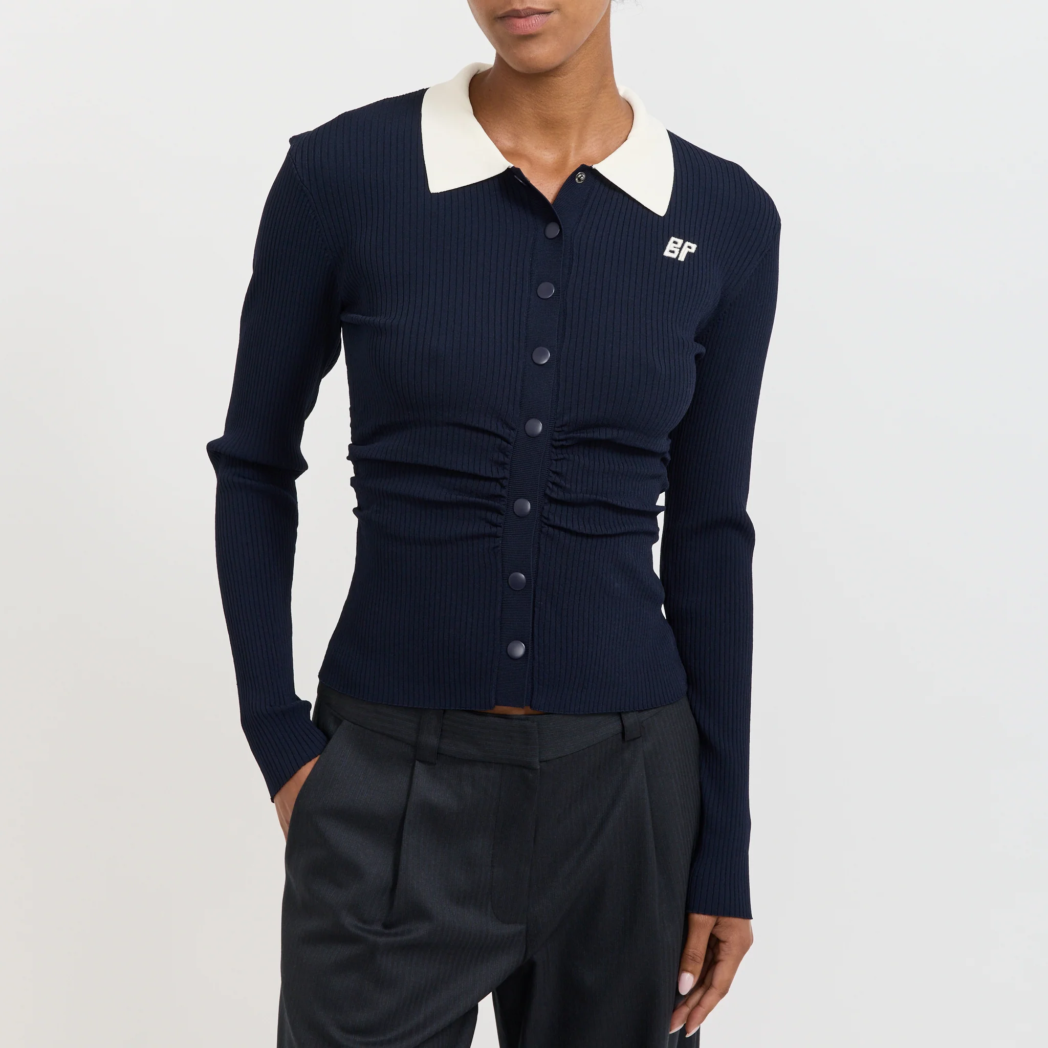 Cianna Polo Cardigan Baritone Blue - Image 5