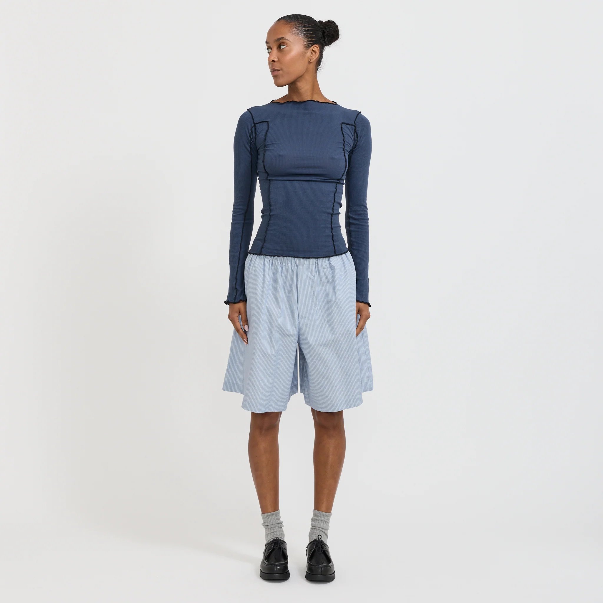 Claude Shorts Blue Stripe - Image 2