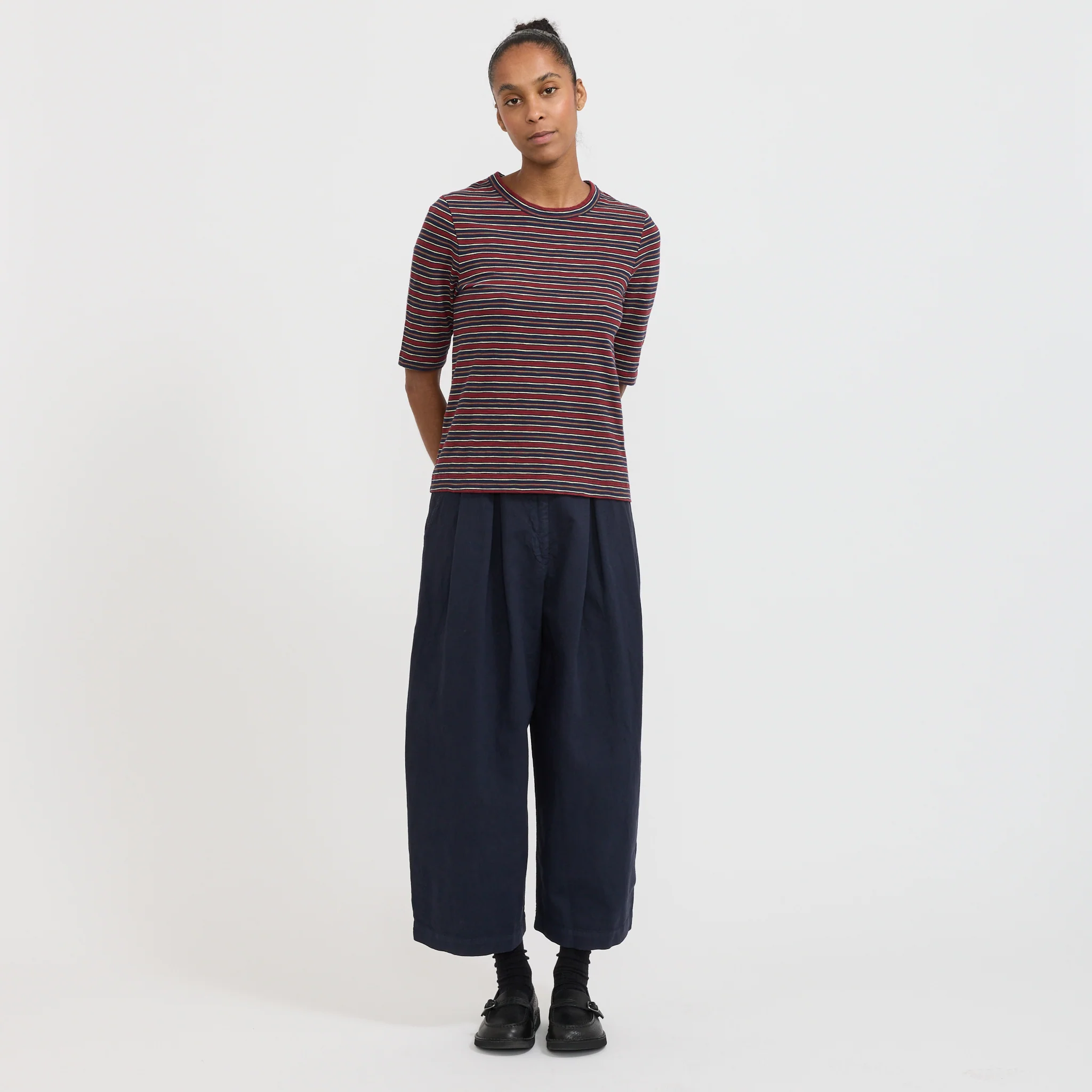 Cleo Stripe Cotton Tee Provencal Blue/Multi - Image 2