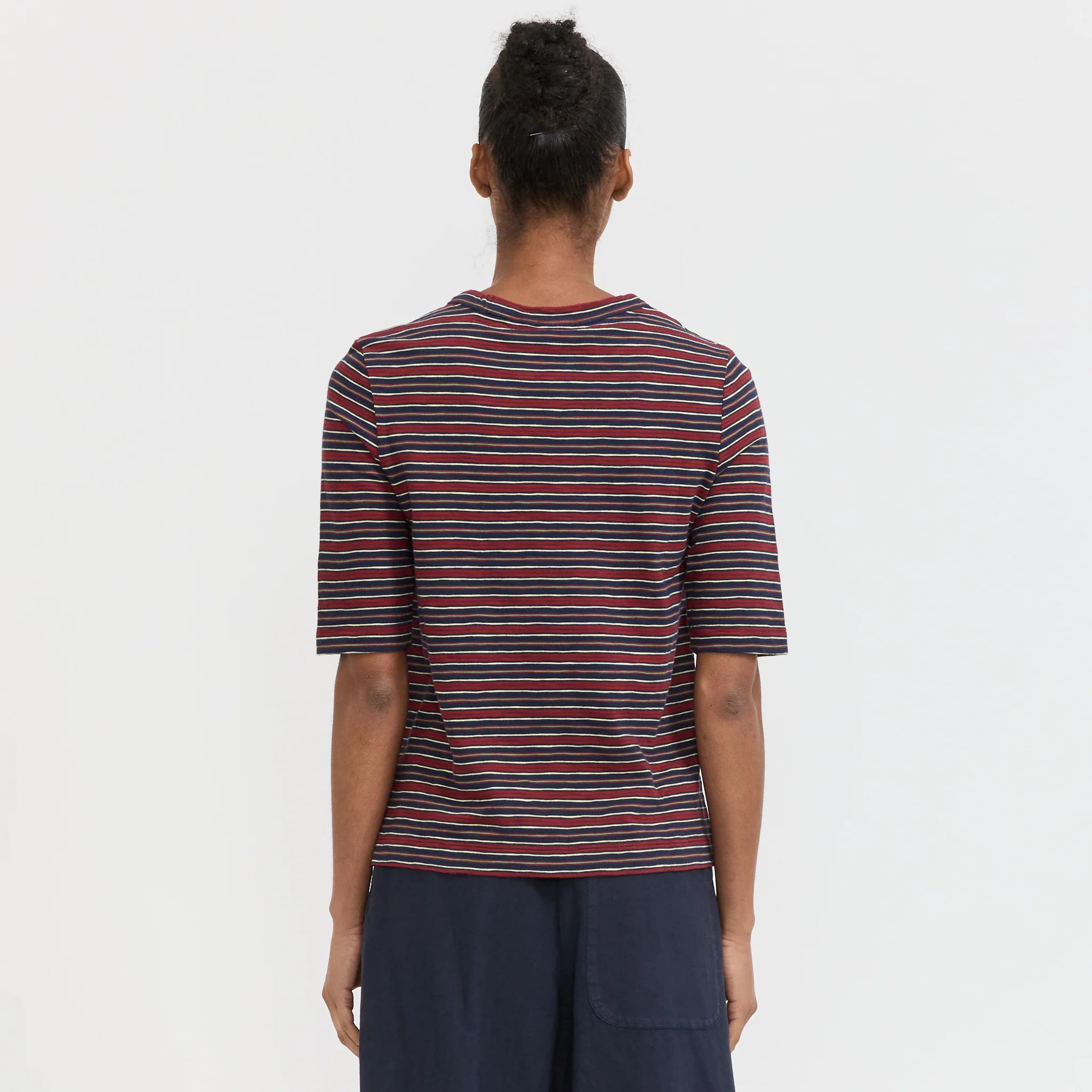 Cleo Stripe Cotton Tee Provencal Blue/Multi - Image 4