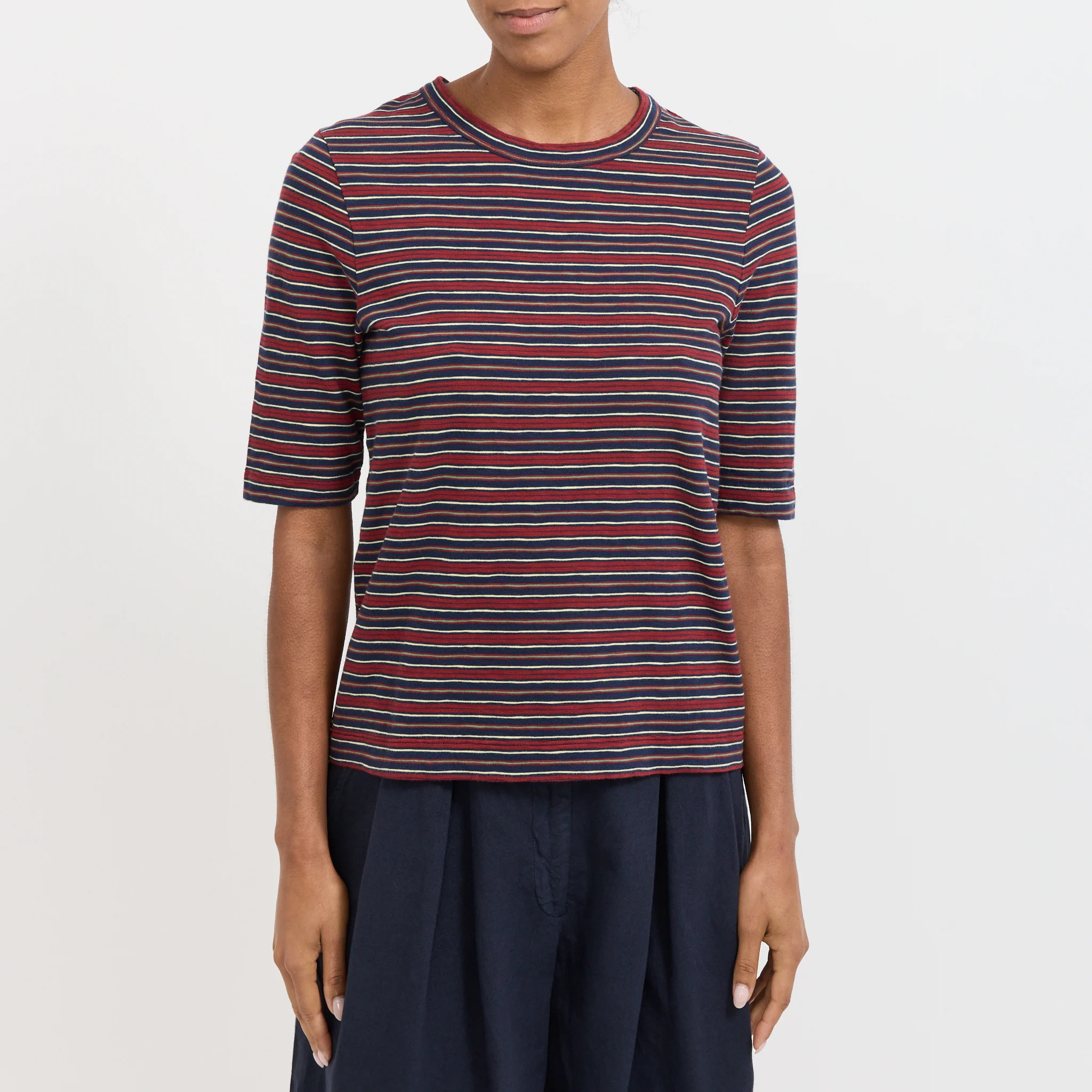 Cleo Stripe Cotton Tee Provencal Blue/Multi - Image 5