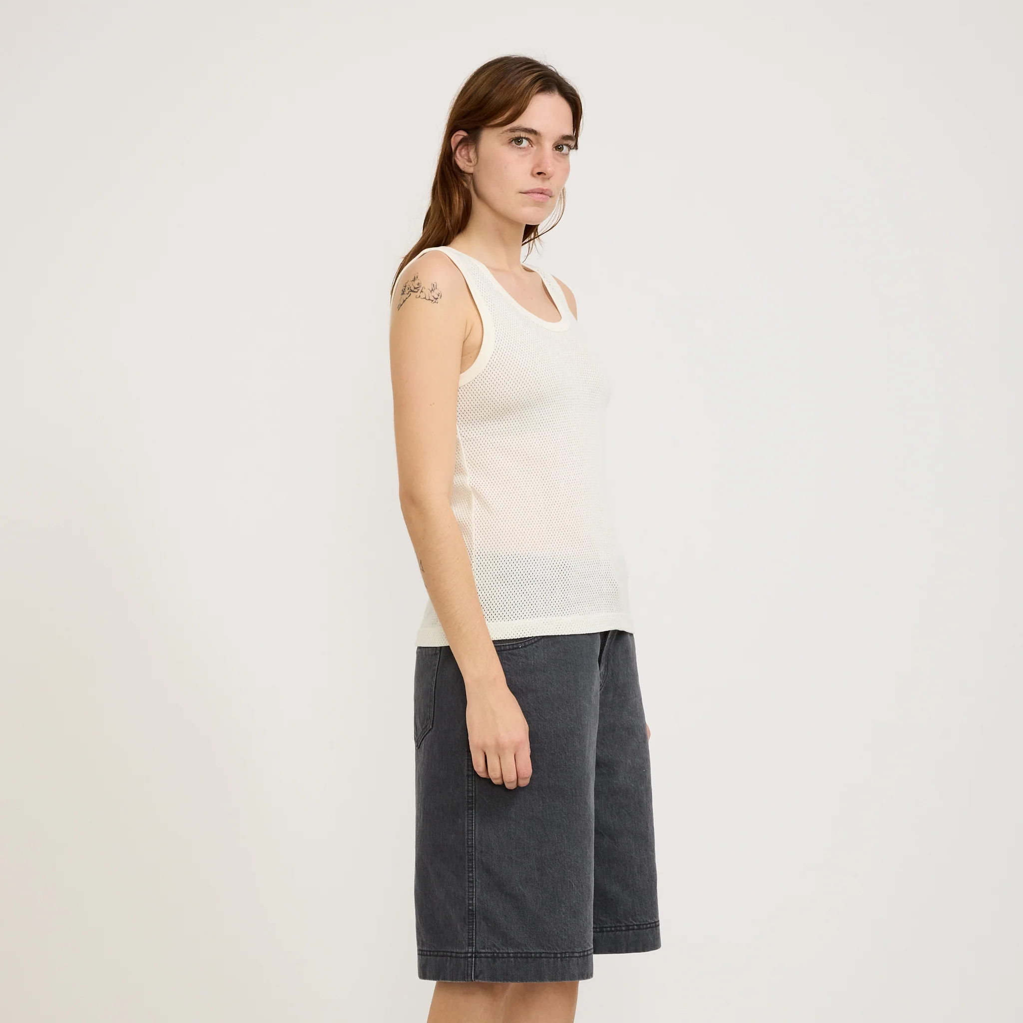 Close To The End Mesh T-Shirt Ecru - Image 3