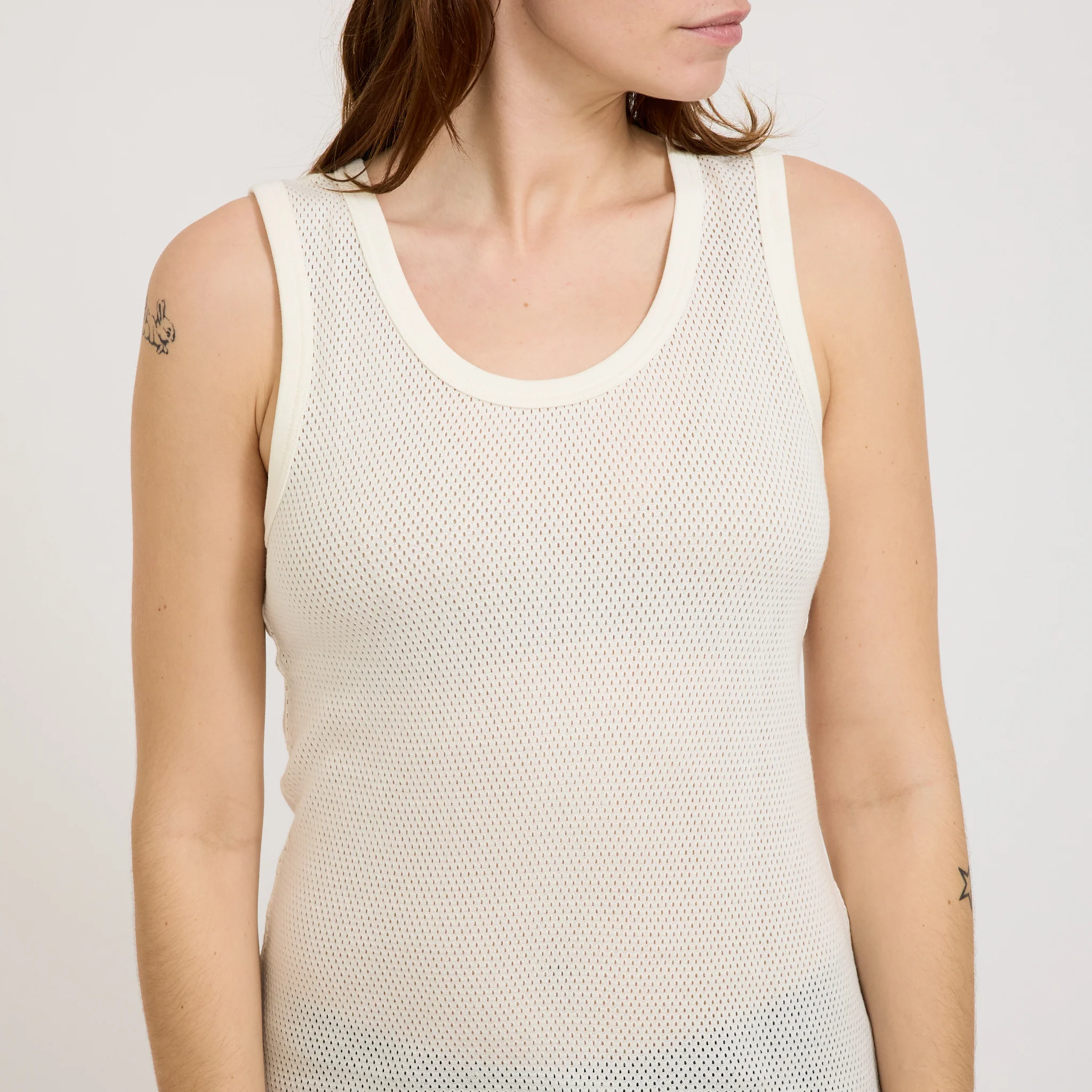 Close To The End Mesh T-Shirt Ecru - Image 5