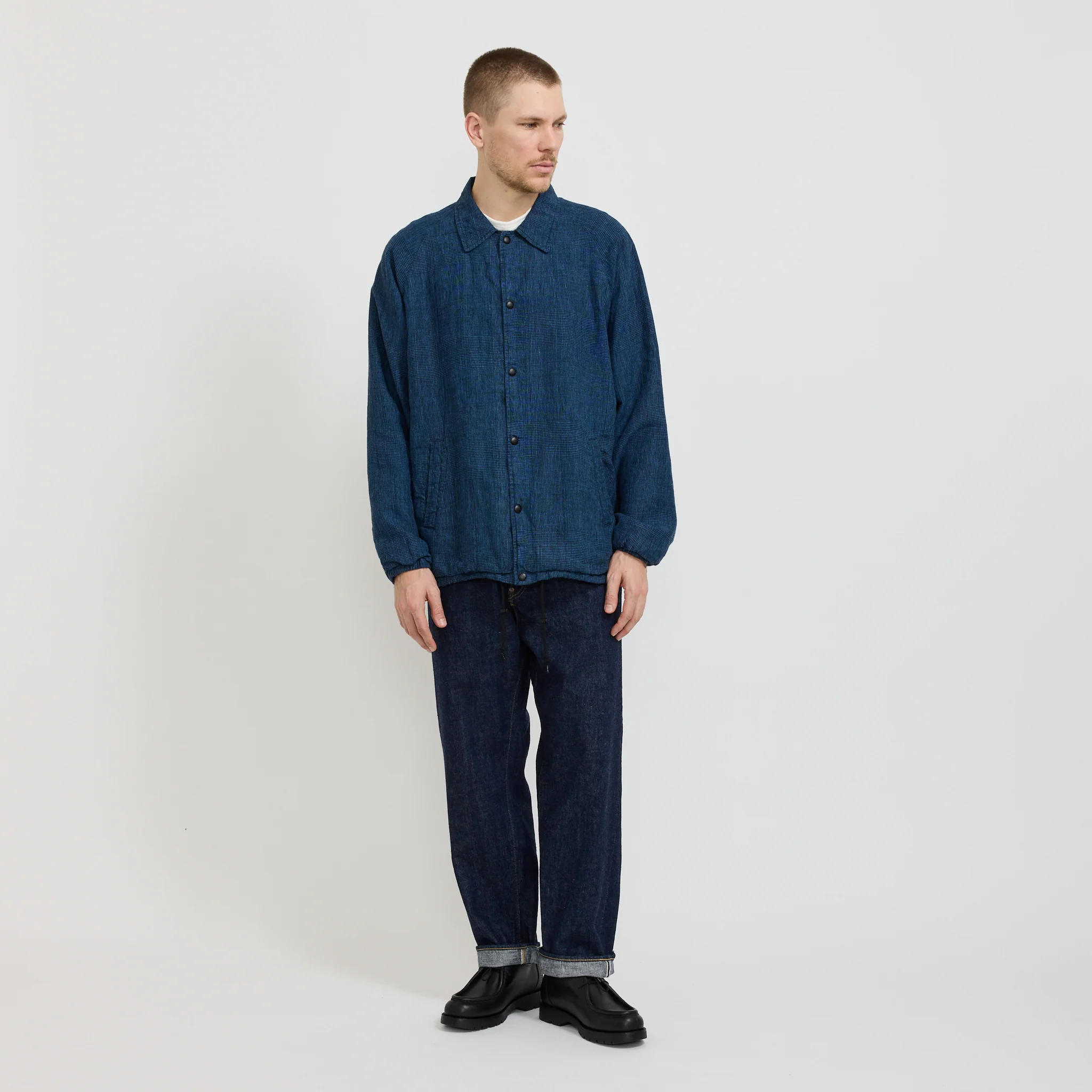 Coach Jacket Indigo Check - Image 2