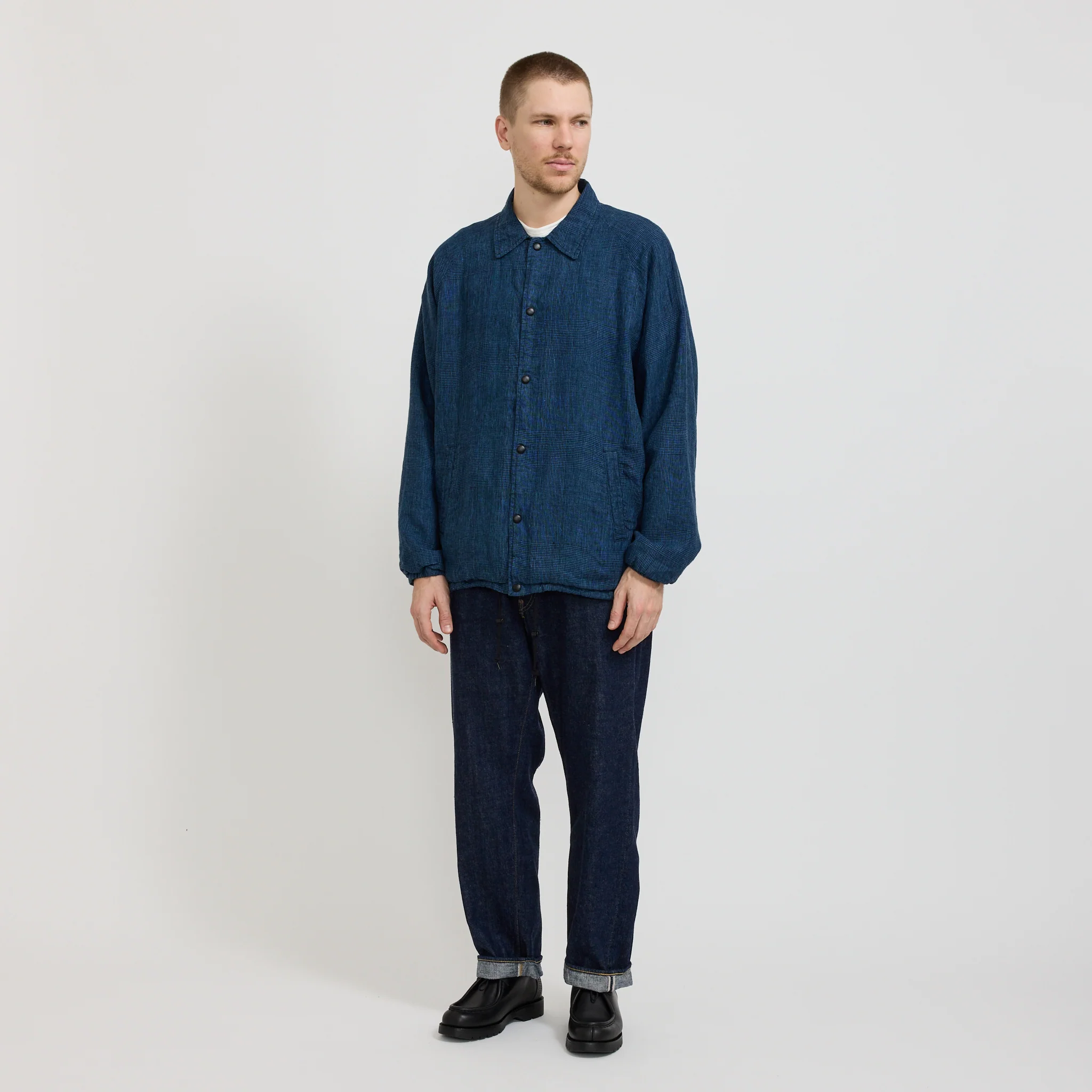 Coach Jacket Indigo Check - Image 3