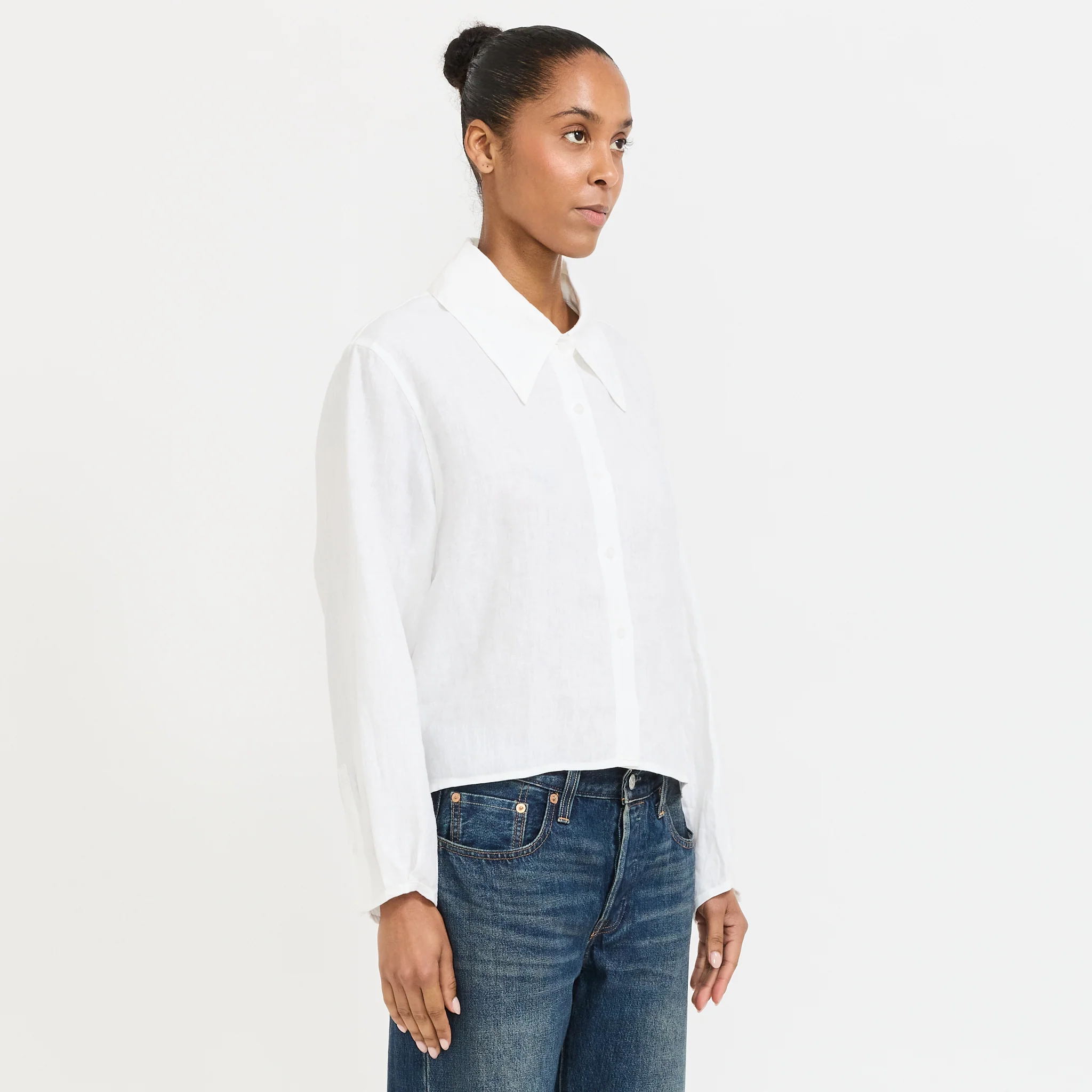 Collar Point Shirt White - Image 3